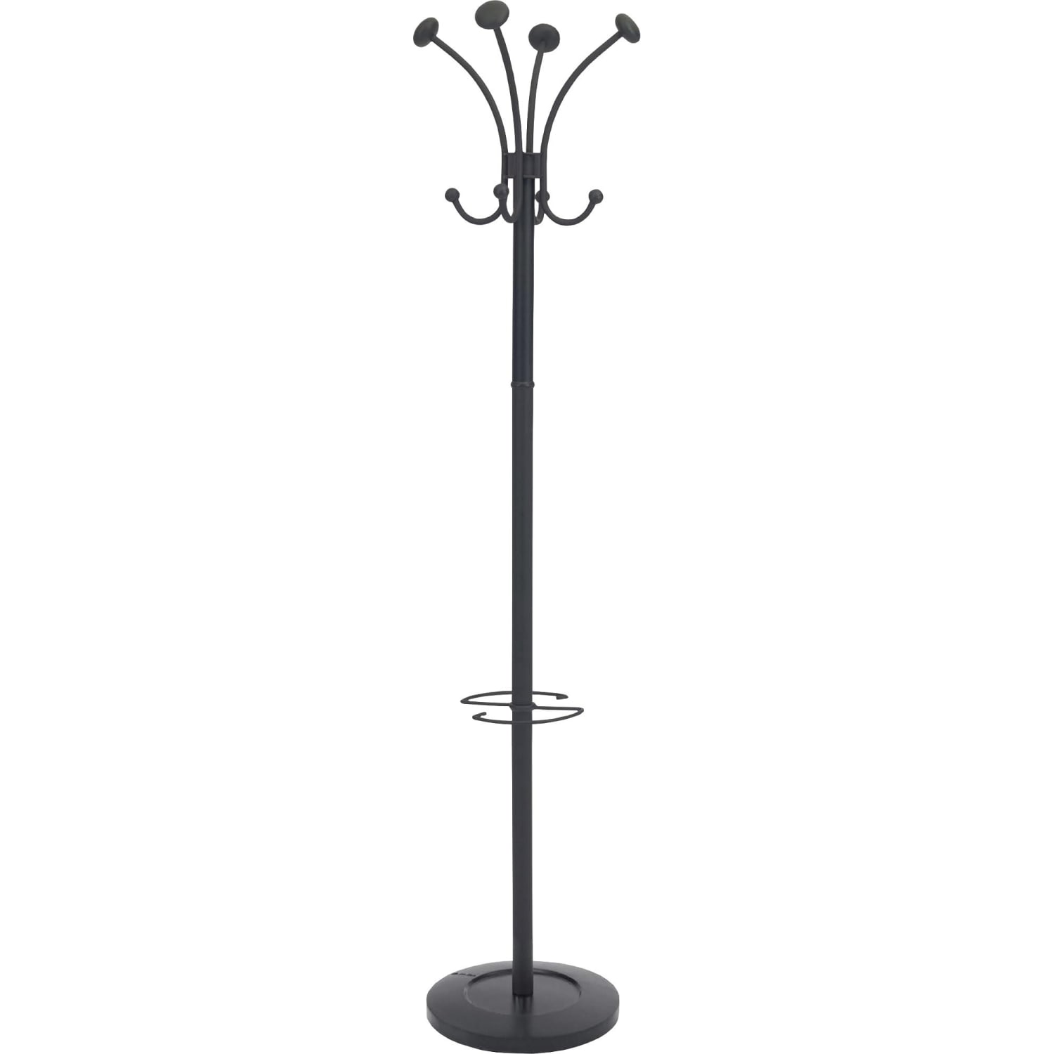 Alba Four Double Peg Coat Stand - 8 Pegs - for Coat, Clothes - Black - 1 Each - Image 3
