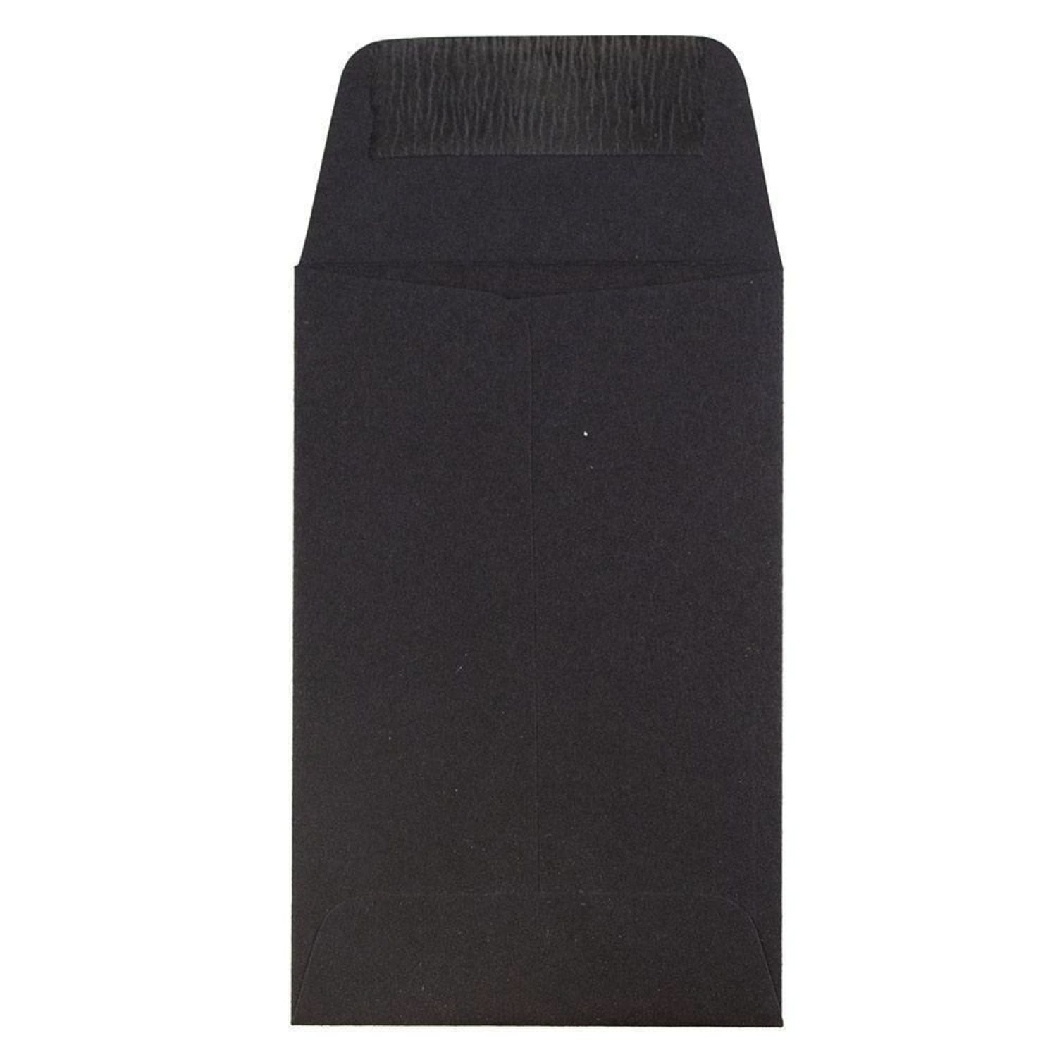JAM PAPER #1 Coin Business Envelopes, 2 1/4in x 3 1/2in, Smooth Black, Pack Of 25 - Image 3