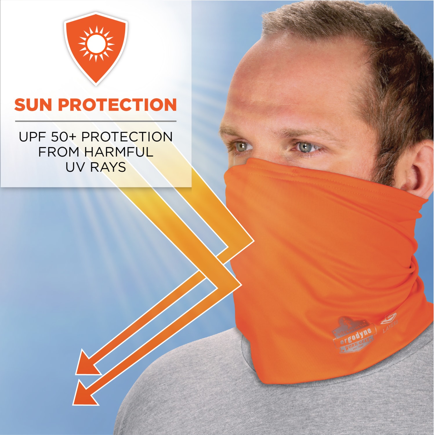 Ergodyne Chill-Its 6489 2-Layer Cooling Multi-Band Headband, 2X/3X, Hi-Vis Orange - Image 6