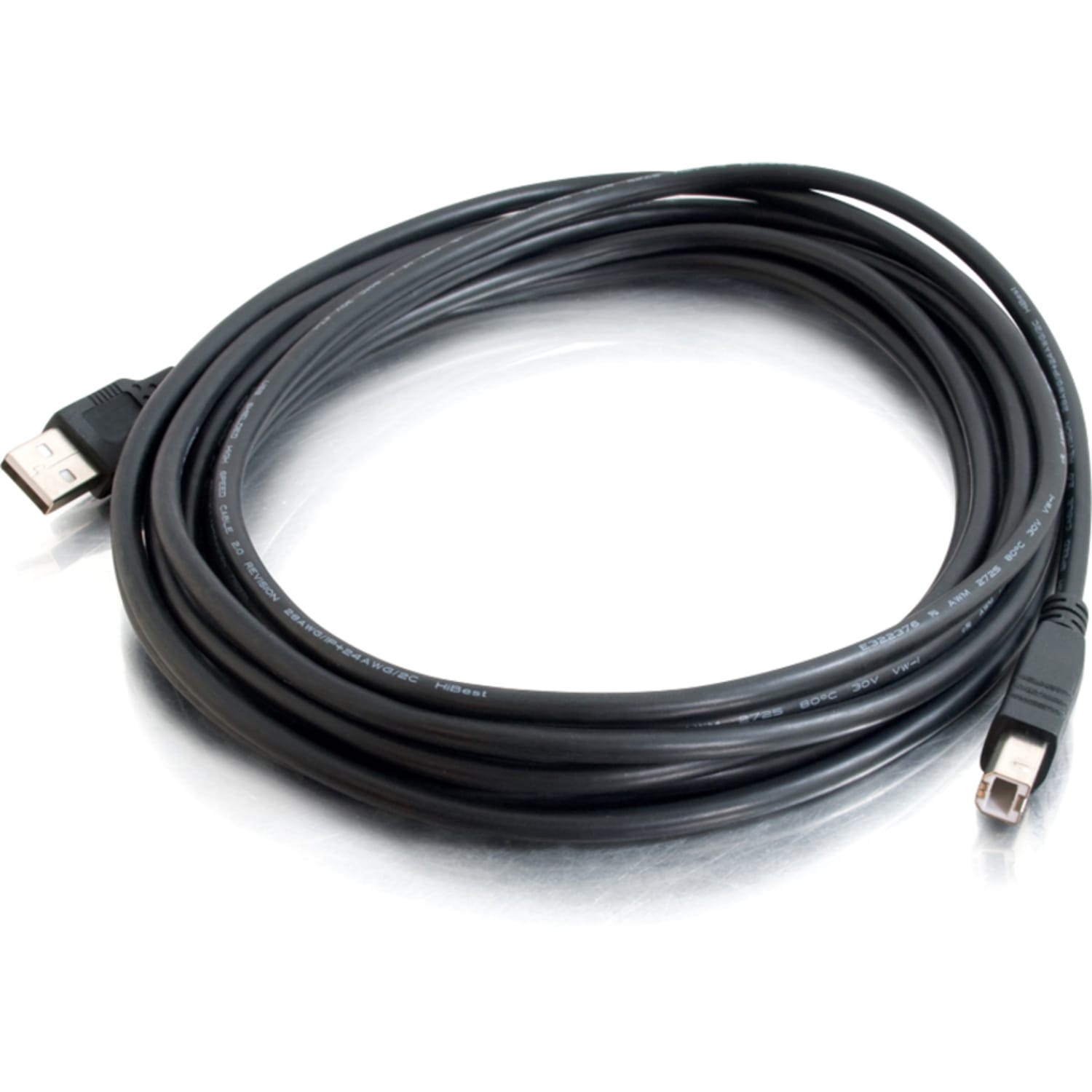 C2G 2m USB Cable - USB A to USB B Cable - M/M - Type A USB - Type B USB - 6ft - Black - Image 3