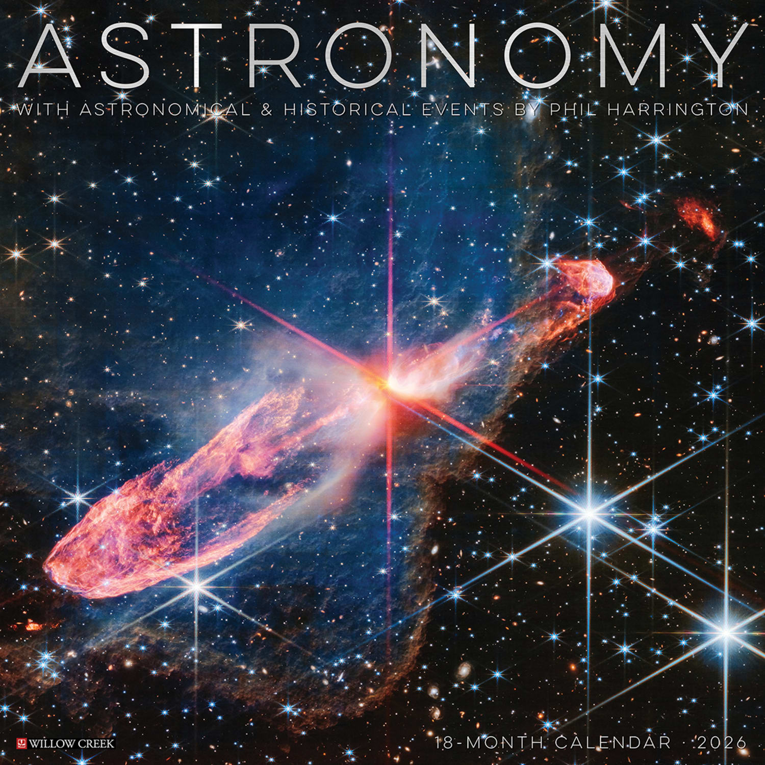 2026 Willow Creek Press Art & Design Monthly Wall Calendar, 12in x 12in, Astronomy, January To December, 49952