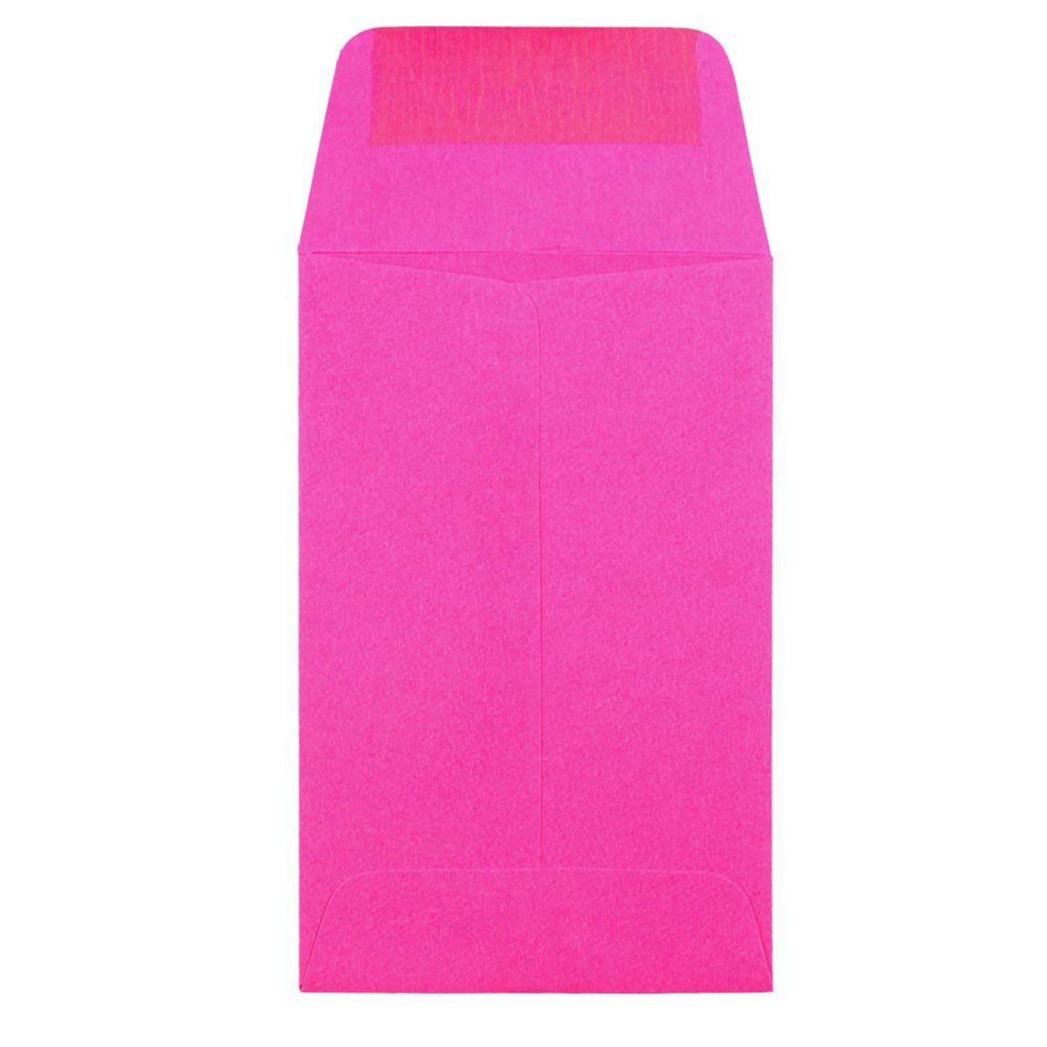 JAM Paper Coin Envelopes, #1, Gummed Seal, Fuchsia Pink, Pack Of 25 - Image 3