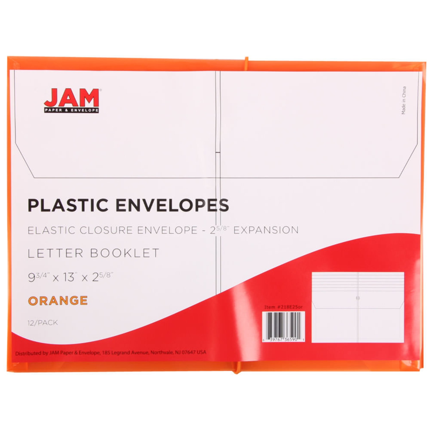 JAM Paper Plastic Booklet Envelope, Letter-Size, 9 3/4in x 13in, Bungee Closure, Orange - Image 4