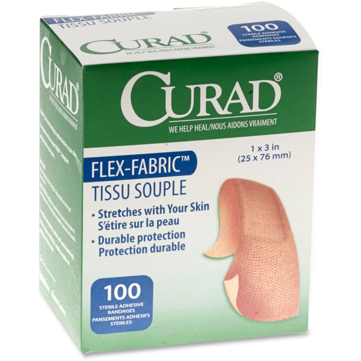 Medline Adhesive Flex Fabric Bandages, 1in x 3in, Box Of 100 - Image 3