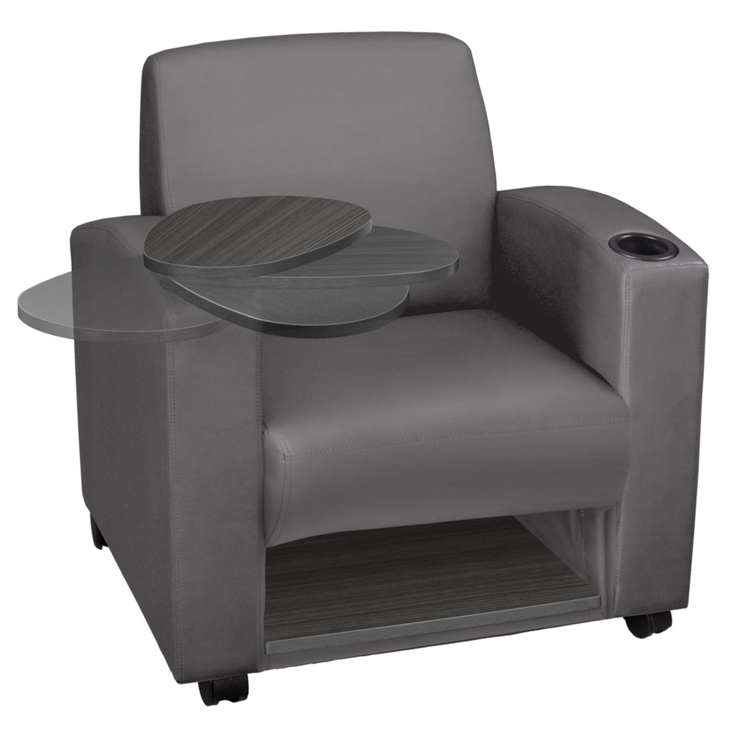 Regency Nova Lounge Accent Chair With Tablet Arm And Storage Gray PopularChairscom