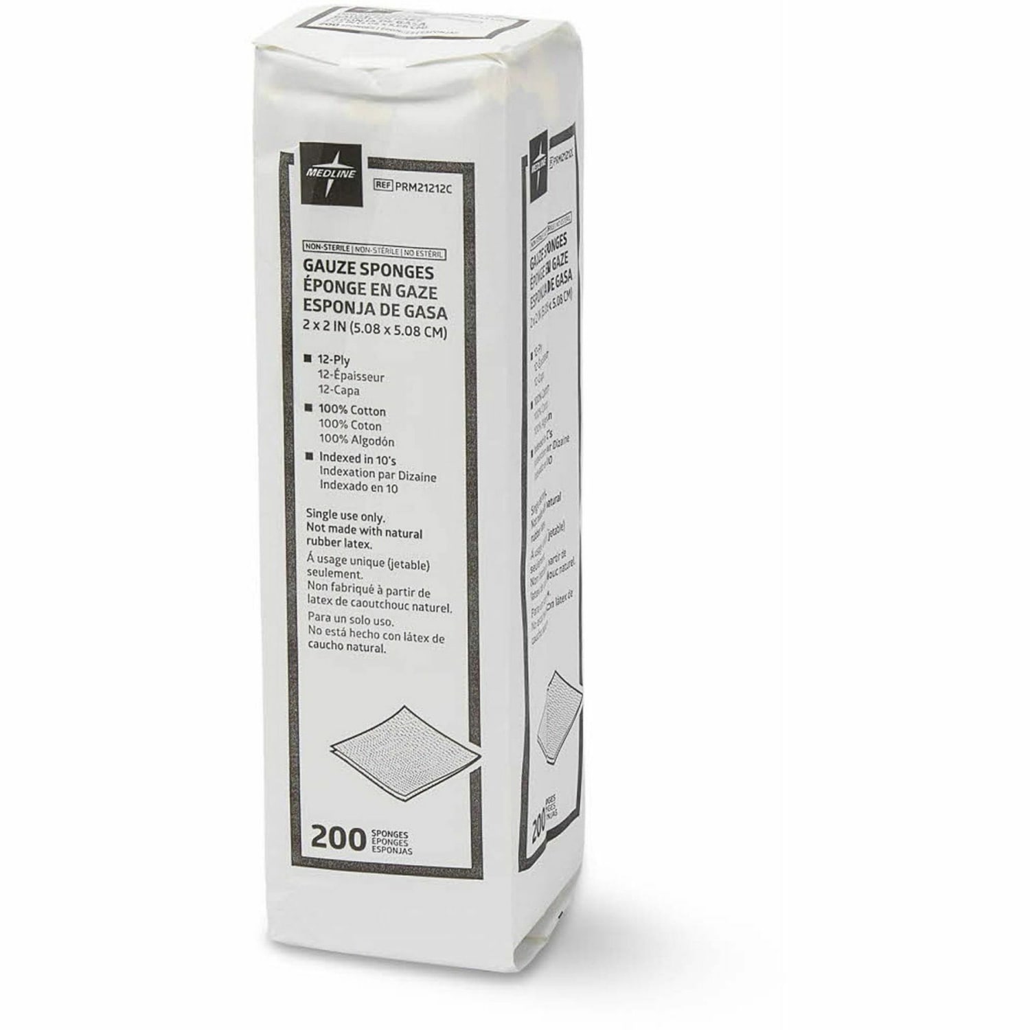 Medline CARING Woven Gauze Sponges, 12-Ply, 2in x 2in, White, Box Of 200 - Image 3