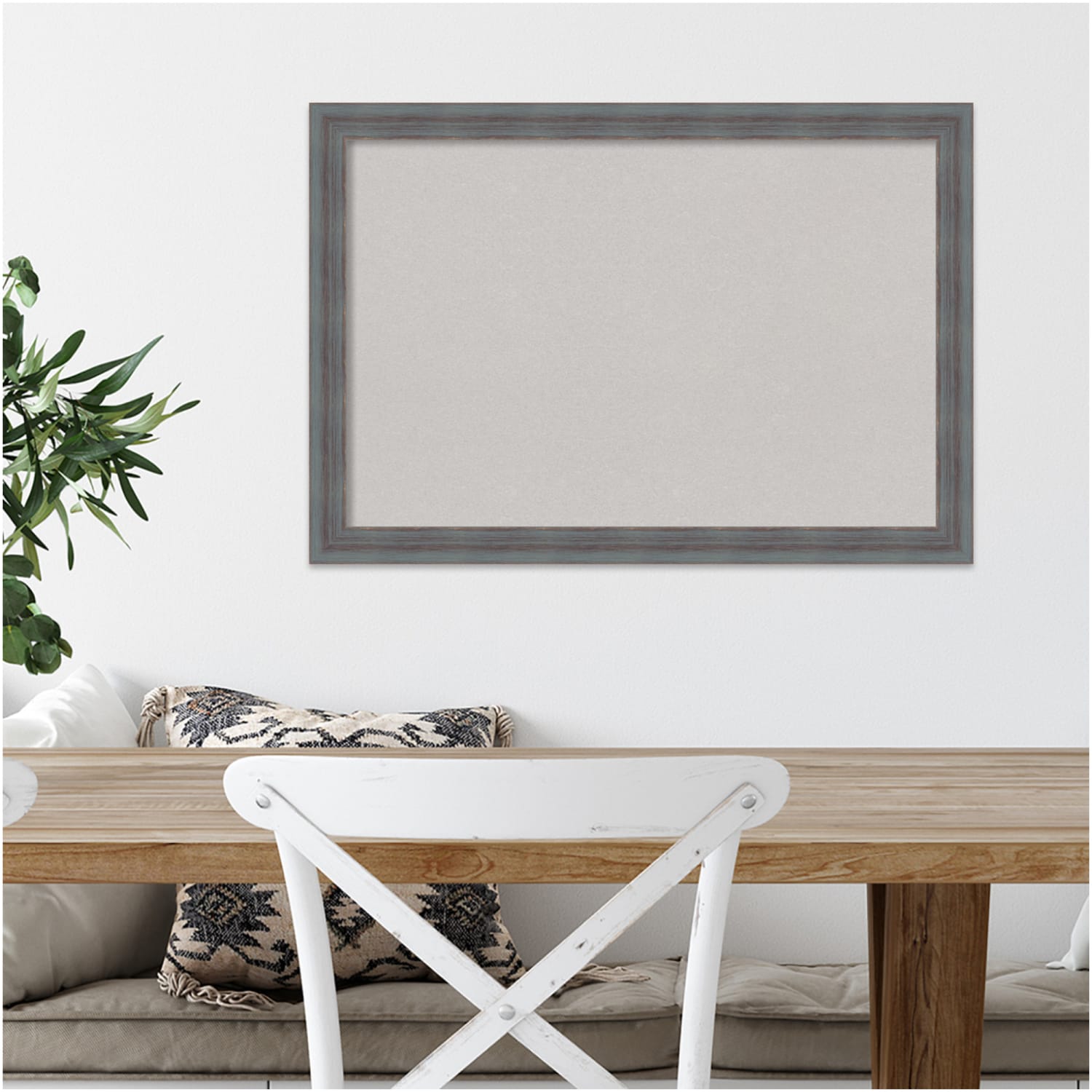 Amanti Art Dixie Non-Magnetic Cork Bulletin Board, 26in x 18in, Gray, Blue Gray Wood Frame - Image 5