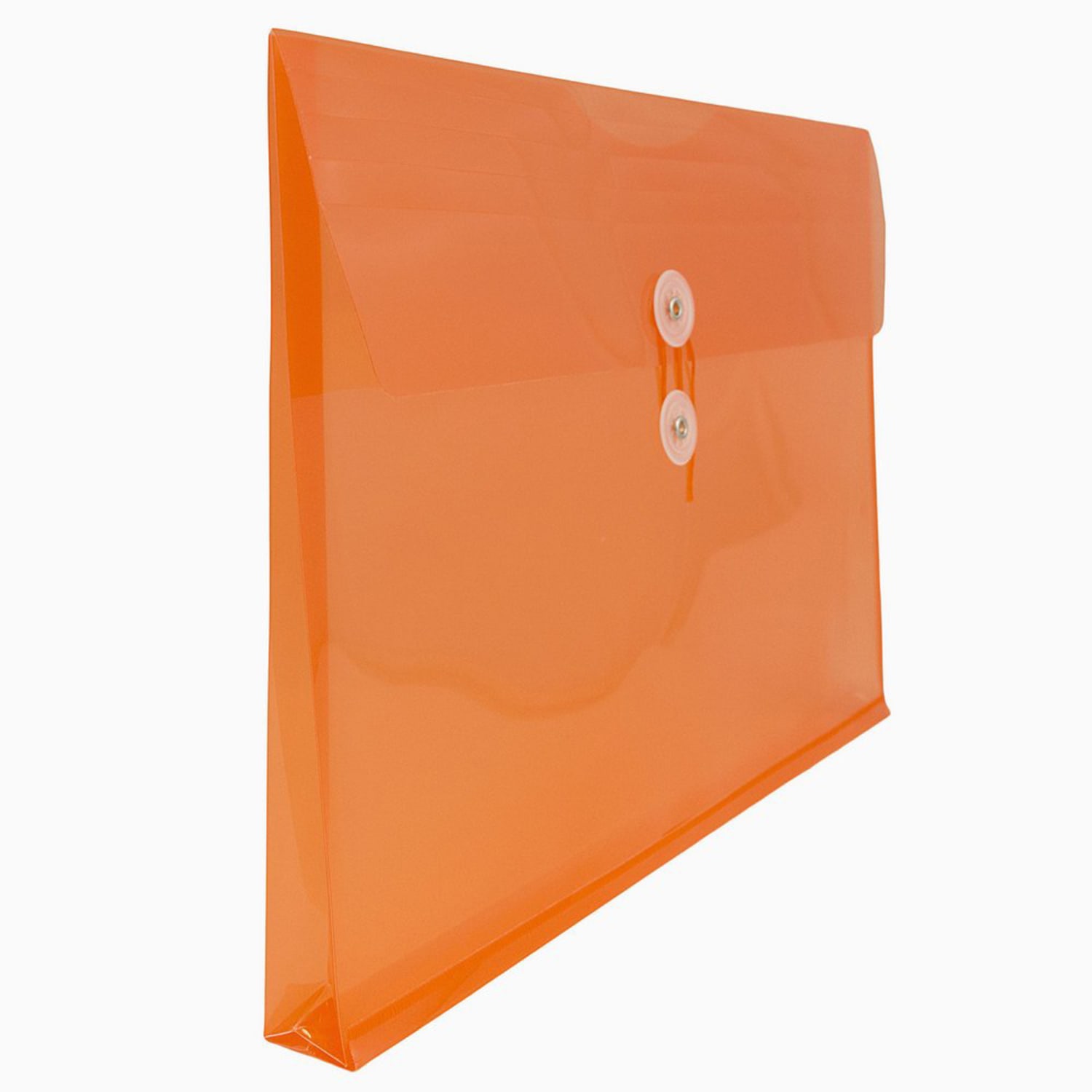 JAM Paper Plastic Booklet Envelopes, Legal-Size, 9 3/4in x 14 1/2in, Button & String Closure, Orange, Pack Of 12 - Image 4