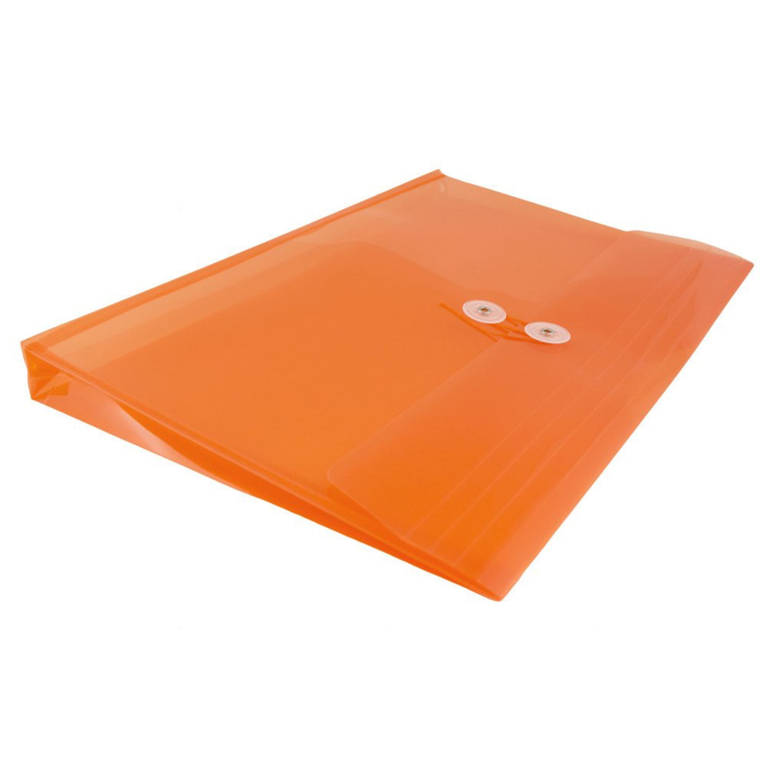 JAM Paper Plastic Booklet Envelopes, Legal-Size, 9 3/4in x 14 1/2in, Button & String Closure, Orange, Pack Of 12 - Image 5