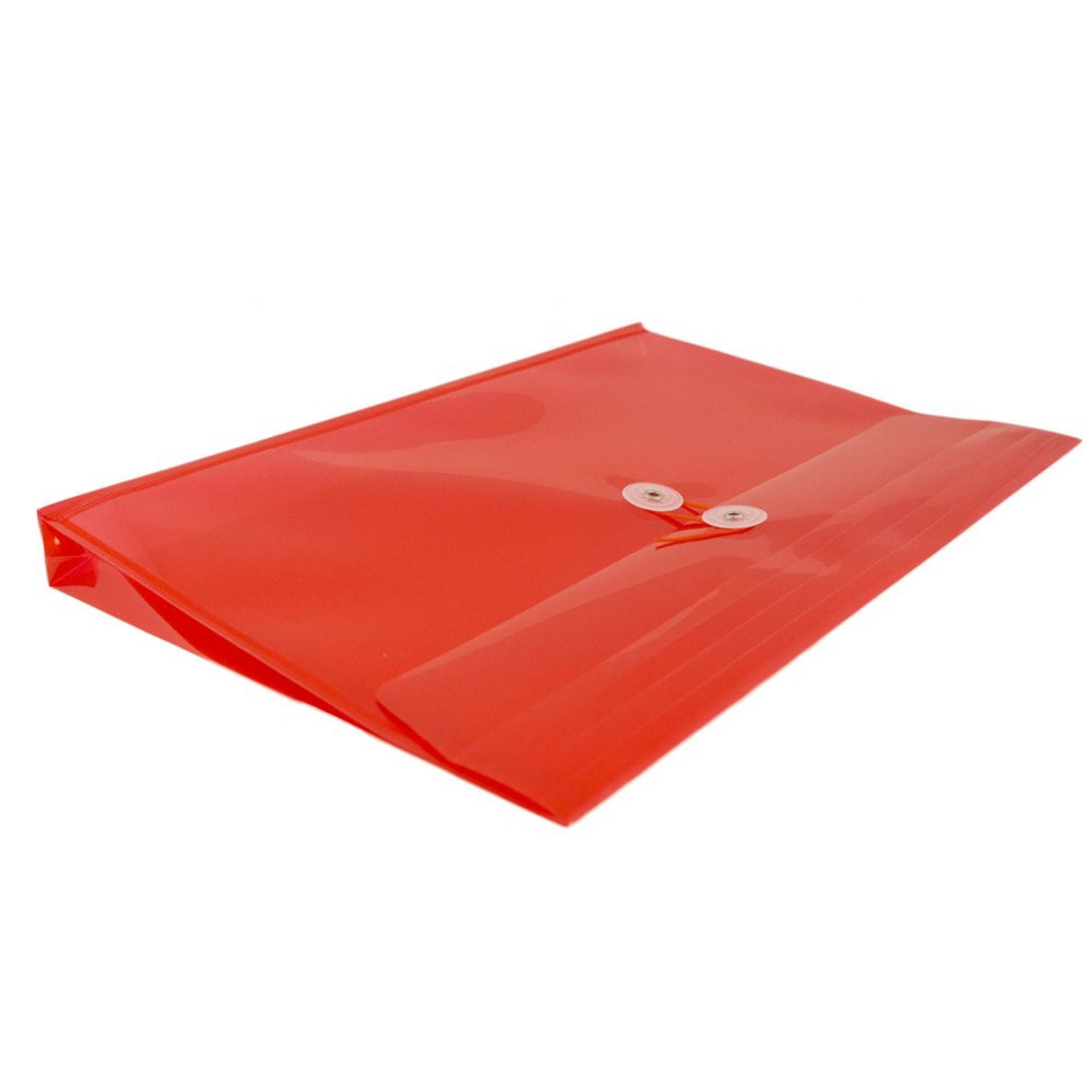 JAM Paper Plastic Booklet Envelopes, Legal-Size, 9 3/4in x 14 1/2in, Button & String Closure, Red, Pack Of 12 - Image 5