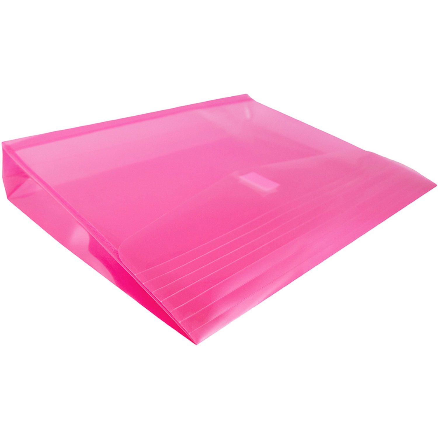 JAM Paper Plastic Booklet Envelopes, Letter-Size, 9 3/4in x 13in, Hook & Loop Closure, Fuchsia Pink, Pack Of 12 - Image 5