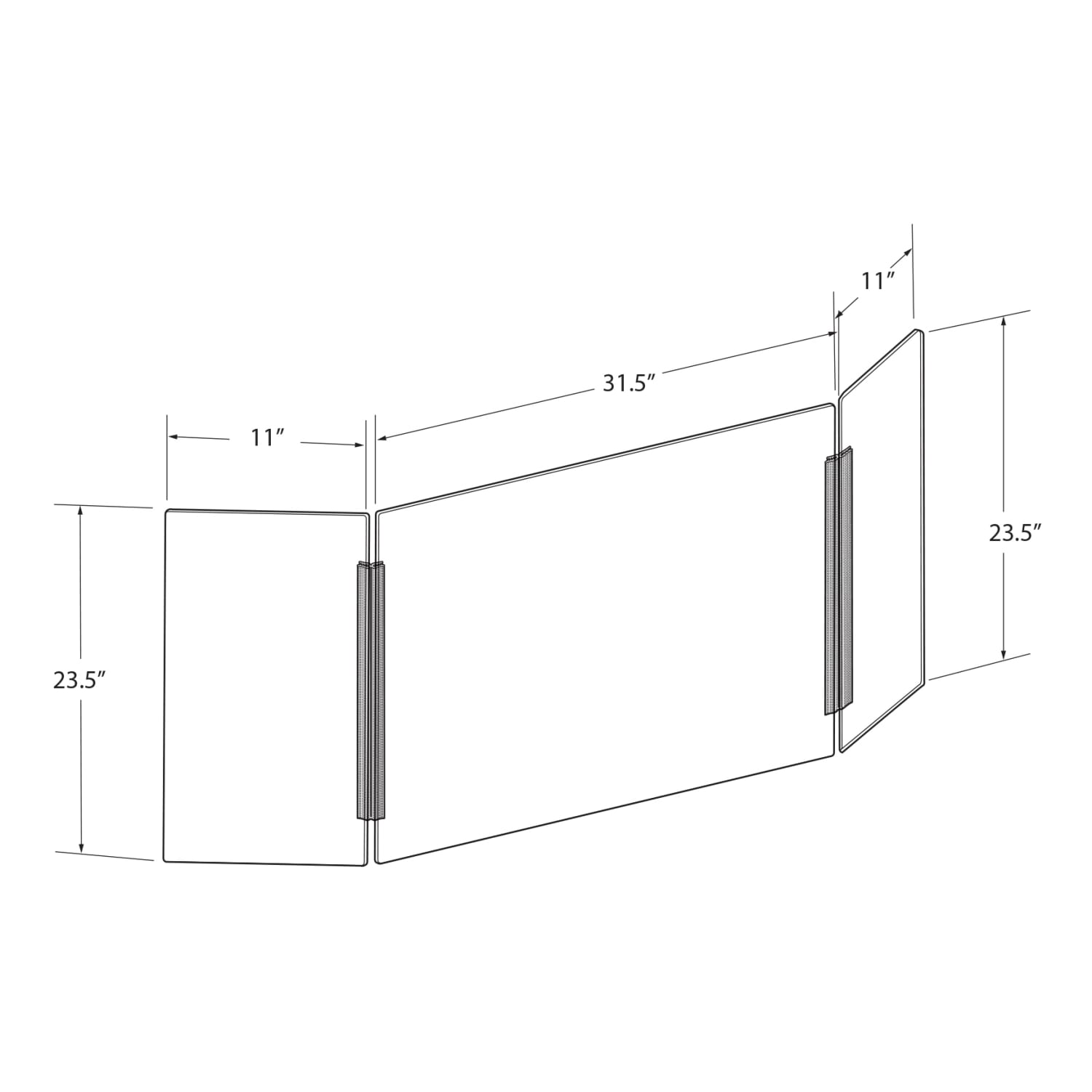 Azar Displays Cashier Shield, 53-1/2in x 23-1/2in, Clear - Image 3