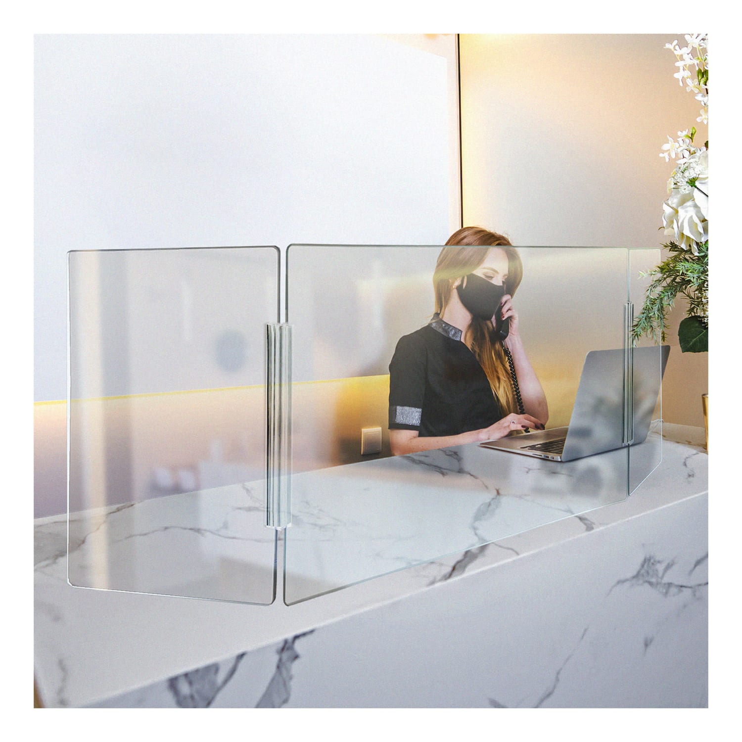 Azar Displays Cashier Shield, 53-1/2in x 23-1/2in, Clear - Image 5