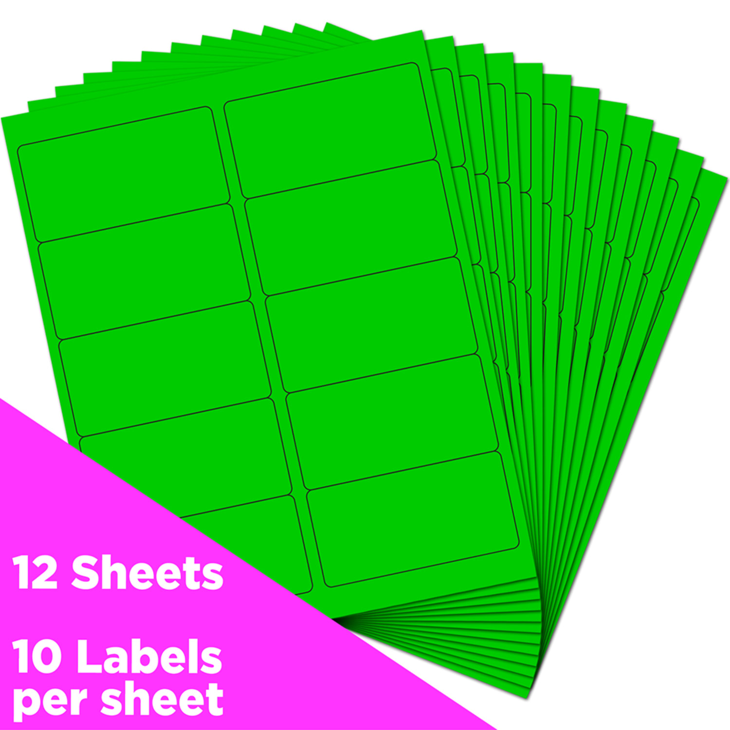 JAM Paper Mailing Address Labels, Rectangle, 2in x 4in, Neon Green, Pack Of 120 - Image 3