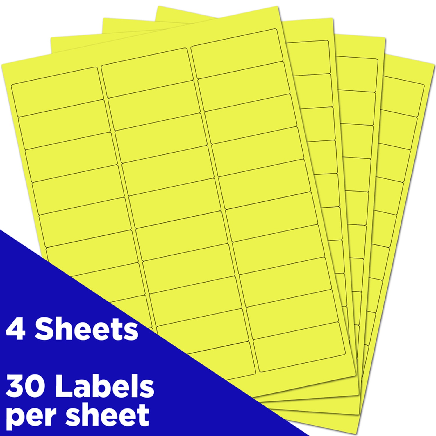 JAM Paper Mailing Address Labels, Rectangle, 1in x 2 5/8in, Neon Yellow, Pack Of 120 - Image 3