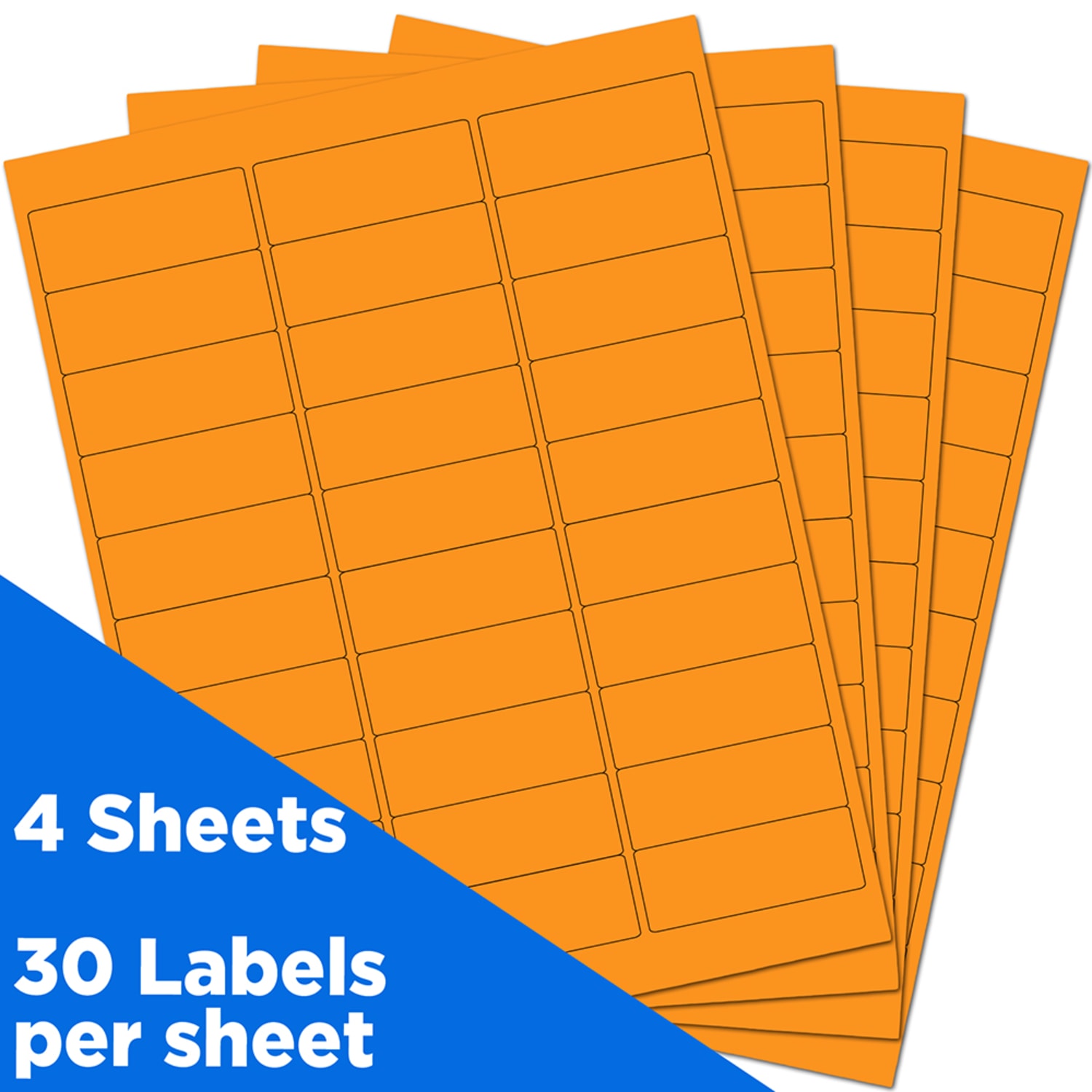 JAM Paper Mailing Address Labels, Rectangle, 1in x 2 5/8in, Neon Orange, Pack of 120 - Image 3