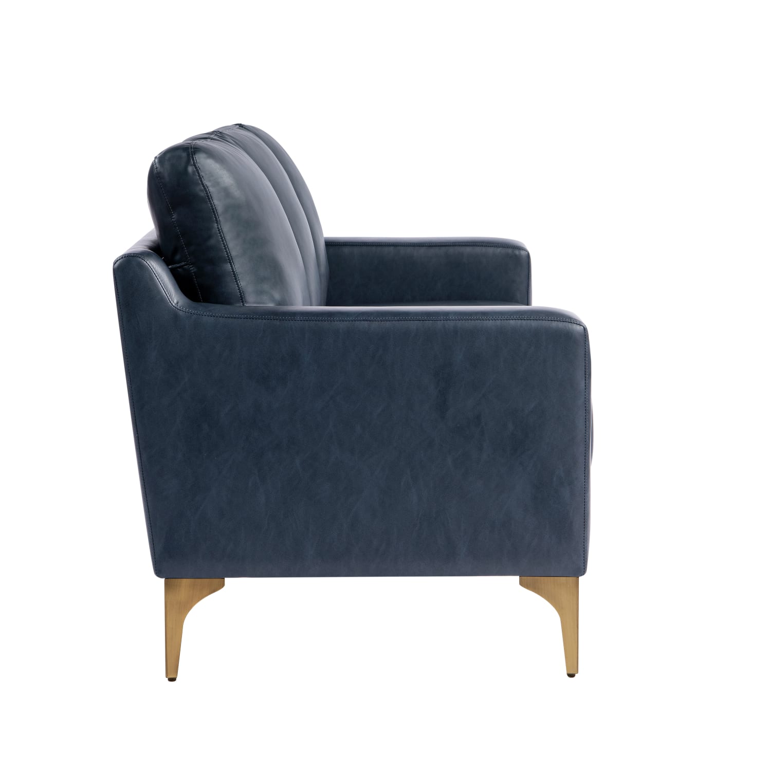 Serta Florence Faux Leather Sofa 35inH x 78inW x 3312inD Navy PopularChairscom Serta Florence Faux Leather Sofa 35inH x 78inW x 33 12inD Navy PopularChairscom