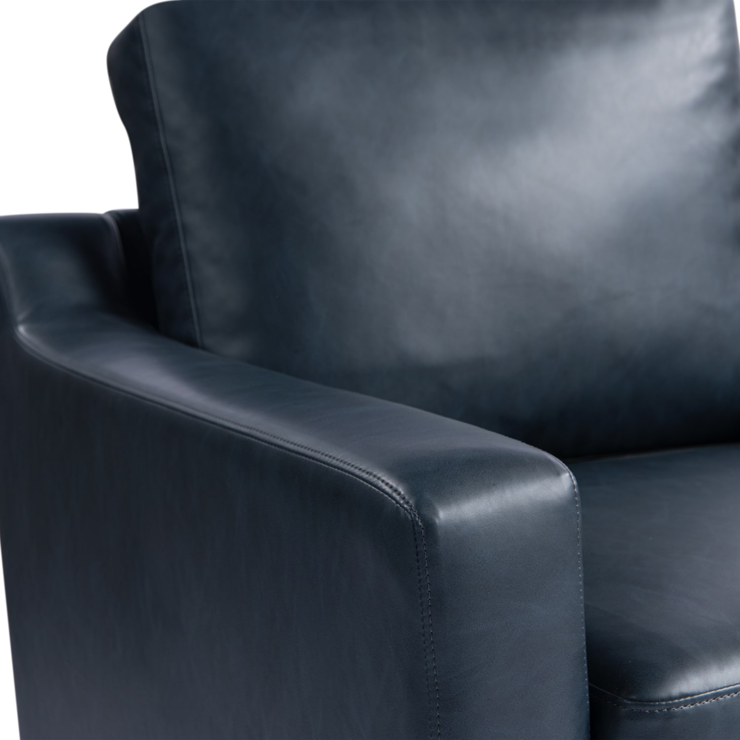 Serta Florence Faux Leather Sofa 35inH x 78inW x 3312inD Navy PopularChairscom Serta Florence Faux Leather Sofa 35inH x 78inW x 33 12inD Navy PopularChairscom