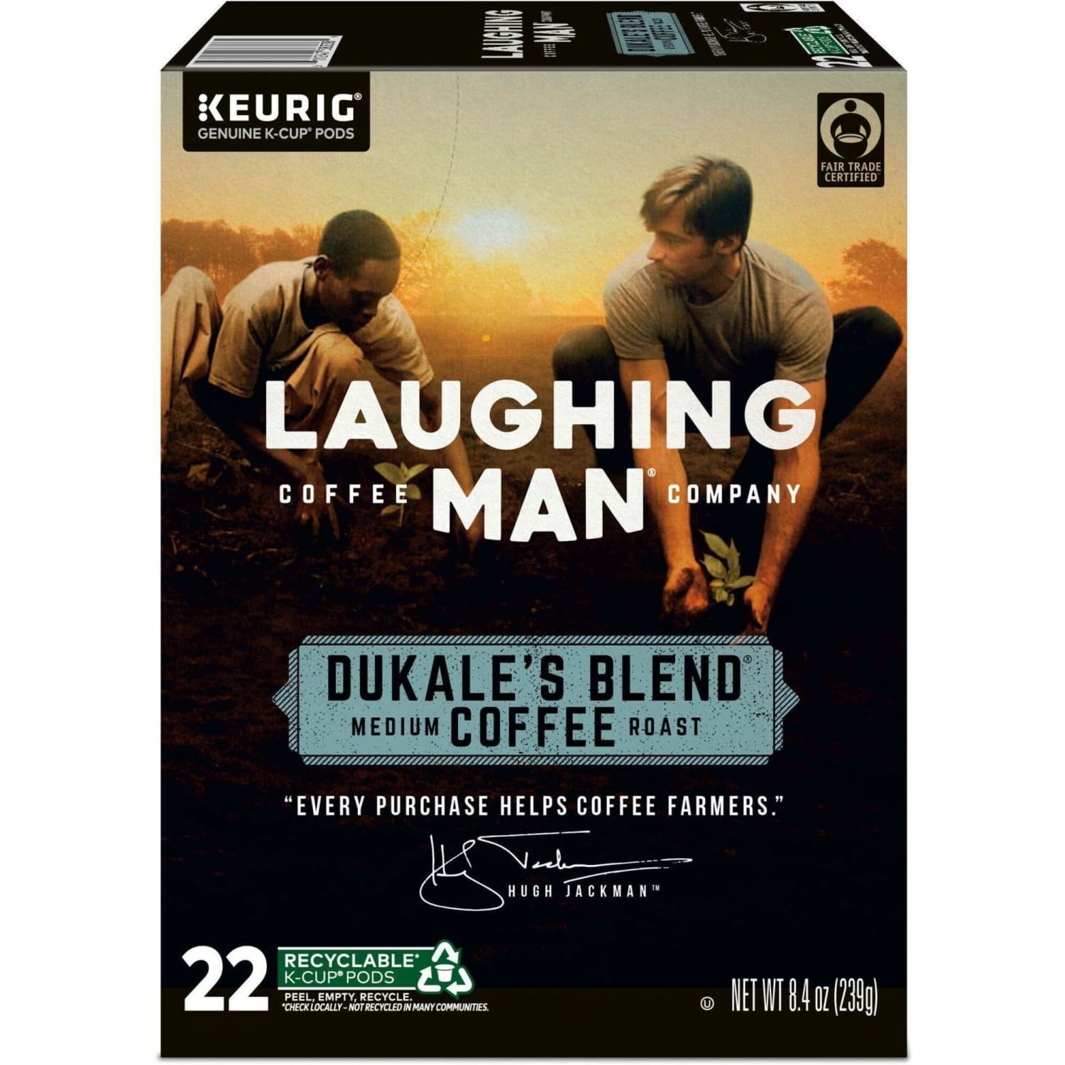 Laughing Man Single-Serve Coffee K-Cup Pods, Medium Roast, Dukales Blend, Carton Of 22 - Image 3