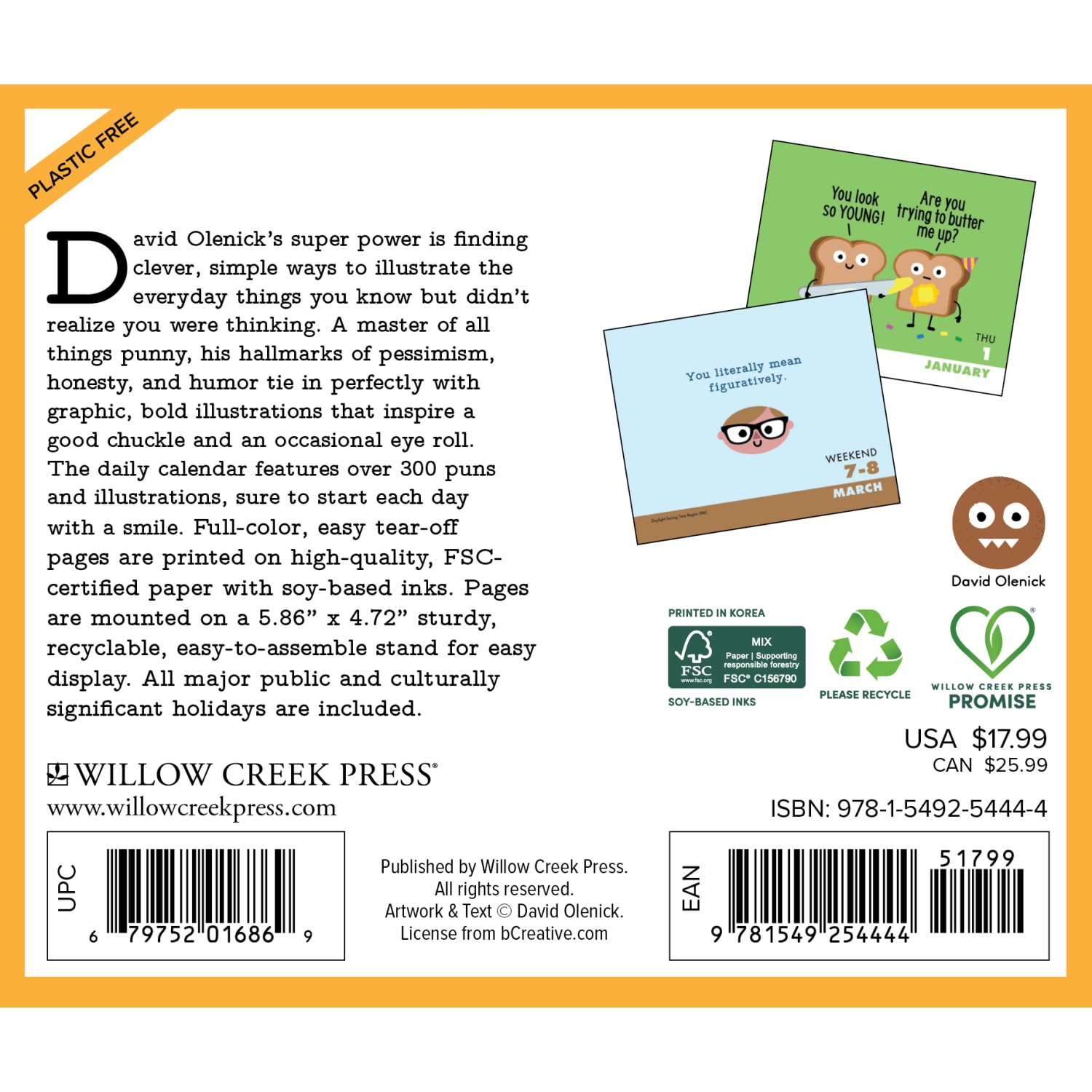 2026 Willow Creek Press Page-A-Day Daily Desk Calendar, 6-1/4in x 5-1/2in, The Art of David Olenick, January To December, 54444 - Image 6