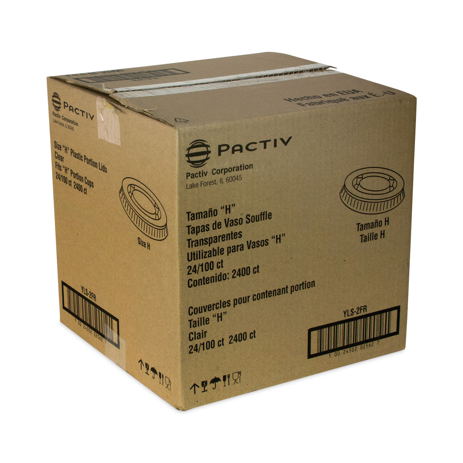 Pactiv Evergreen Plastic Portion Cup Lid, Fits 1.5 oz to 2.5 oz Cups, Clear, 100/Pack, 24 Packs/Carton - Image 3
