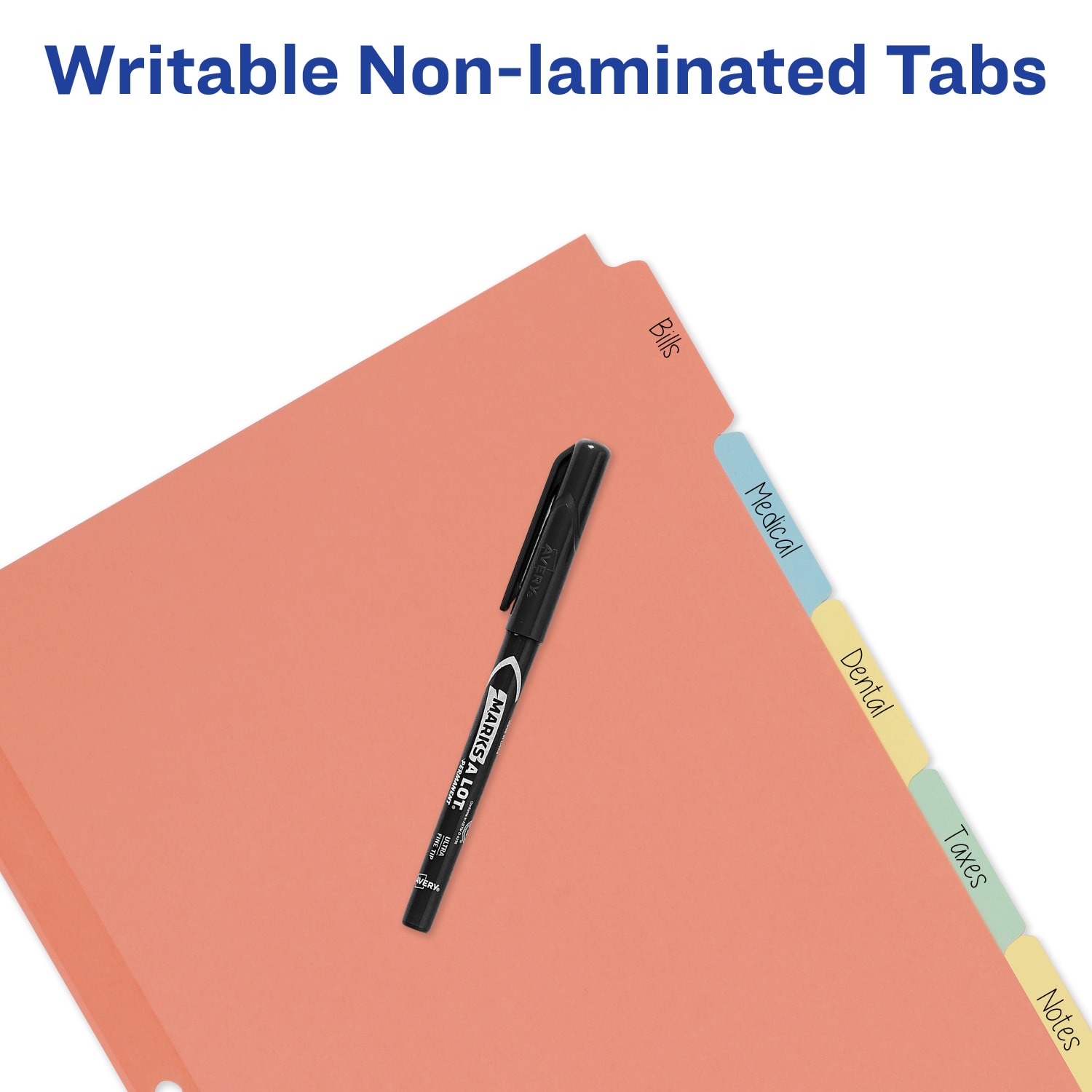 Avery Write-On Paper Dividers For 3 Ring Binders, 8.5in x 11in, 5-Tab Set, Multicolor, Pack Of 36 Sets - Image 3