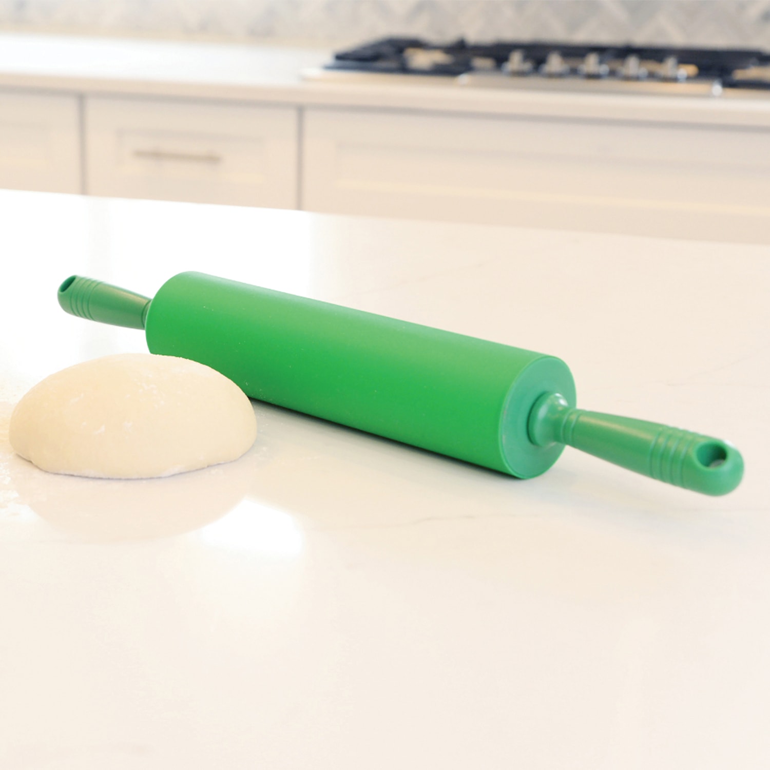 Better Houseware Silicone Rolling Pin, 11-1/4in x 2-1/2in x 20in, Green - Image 5