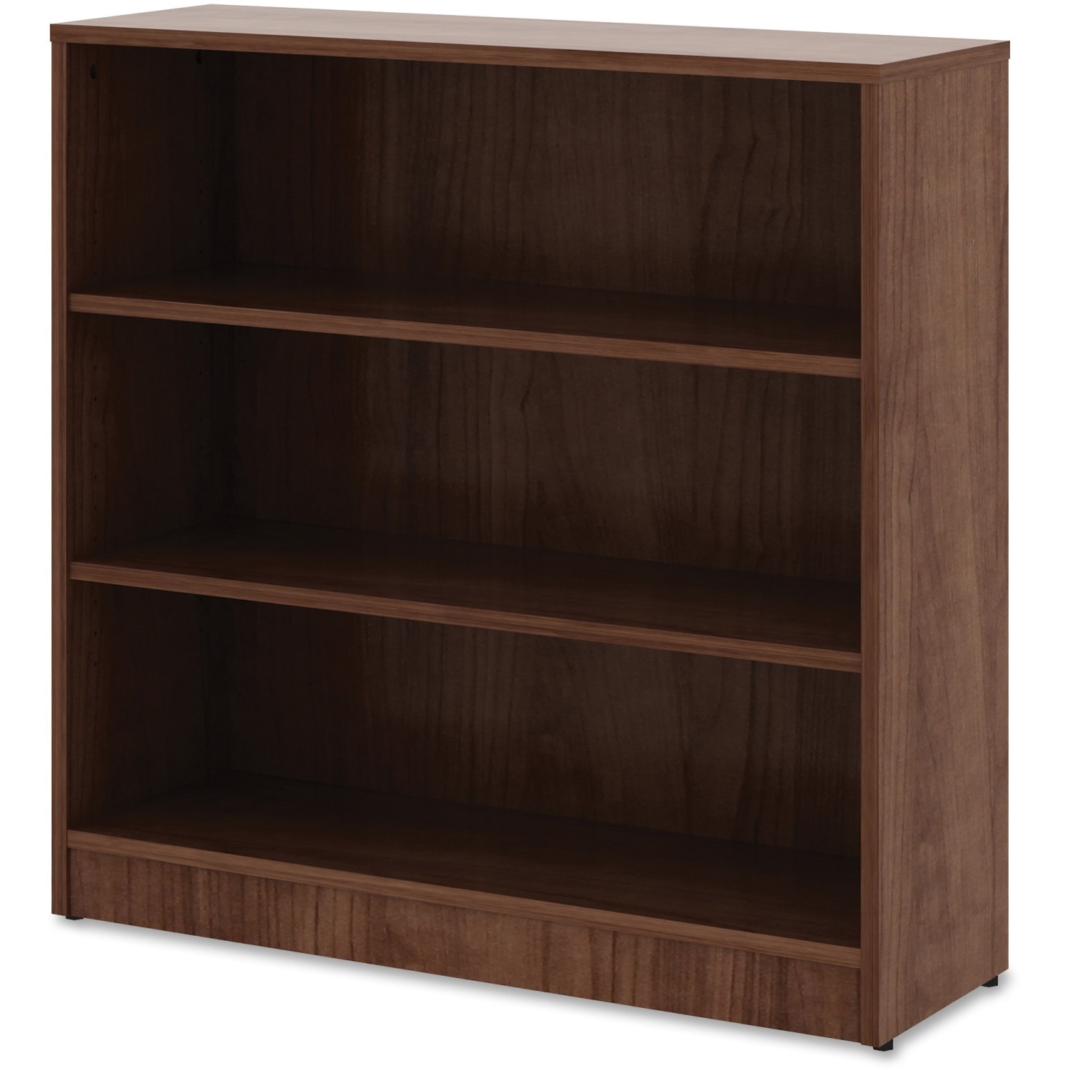 Lorell 36inH 3-Shelf Bookcase, Walnut - Image 4