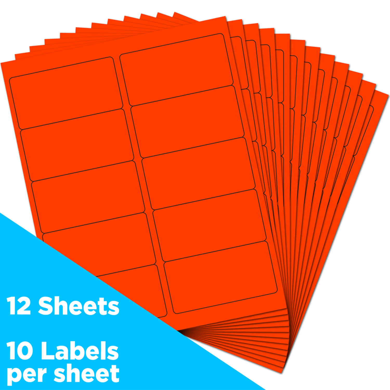 JAM Paper Mailing Address Labels, Rectangle, 2in x 4in, Neon Red, Pack Of 120 - Image 3