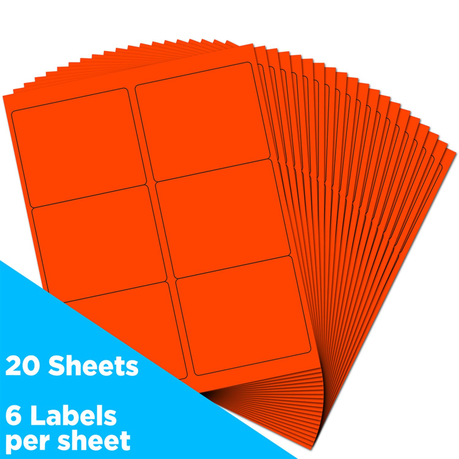 JAM Paper Mailing Address Labels, Rectangle, 3 1/3in x 4in, Neon Red, Pack Of 120 - Image 3