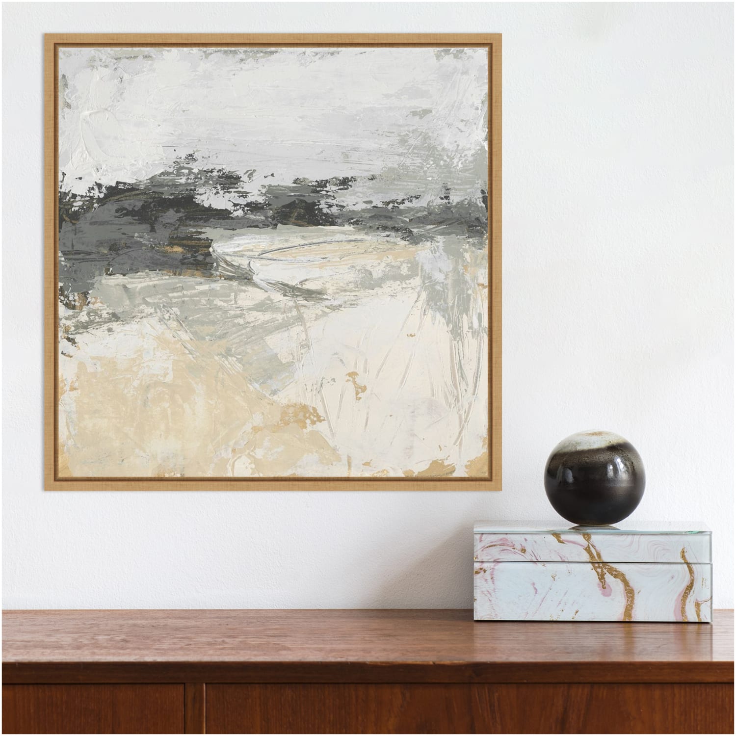 Amanti Art Wheatfield I by June Erica Vess Framed Canvas Wall Art Print, 16inH x 16inW, Maple - Image 4