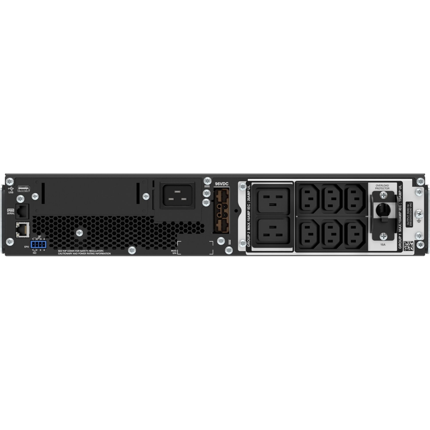 APC by Schneider Electric Smart-UPS SRT 3000VA RM 208/230V IEC - 2U Rack-mountable - 3 Hour Recharge - 4 Minute Stand-by - 208 V, 230 V Input - 208 V AC, 230 V AC Output - Sine Wave - 2 x IEC 60320 C19, 2 x IEC Jumper, 6 x IEC 60320 C13 - Image 5