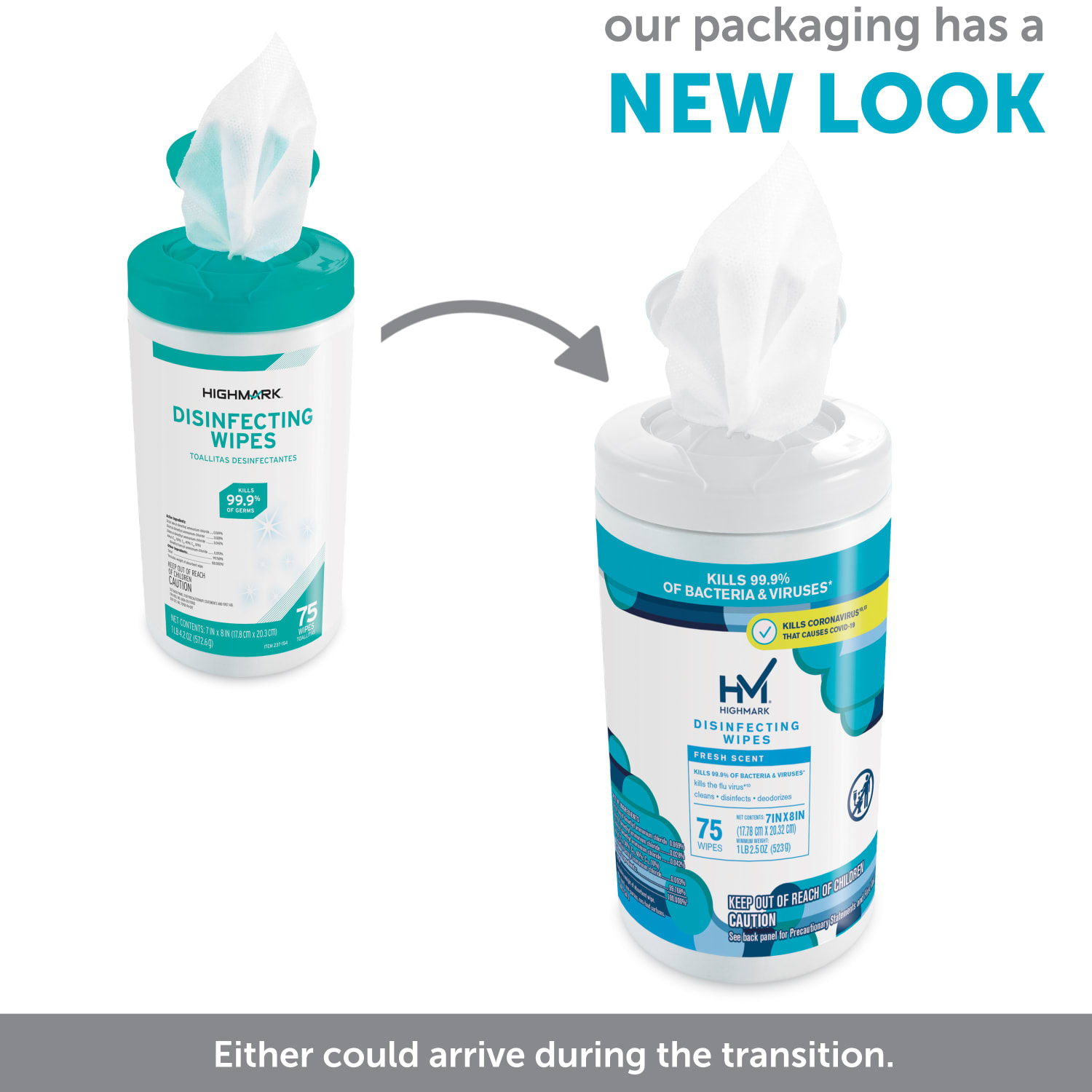 Highmark Disinfectant Wipes, White, Container Of 75 - Image 4