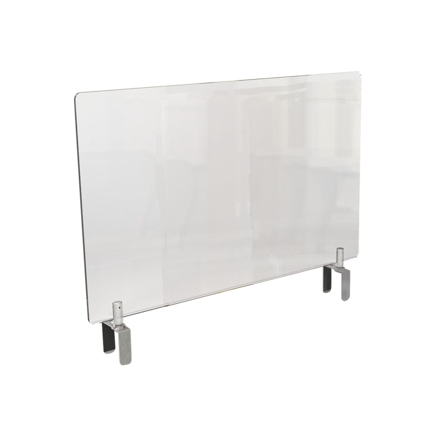 Ghent Partition Extender, Attached Clamp, 18inH x 29inW x 3-7/8inD, Clear - Image 5