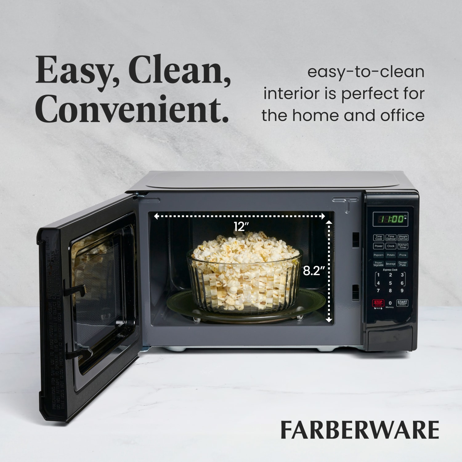 Farberware Classic 0.7 Cu Ft Countertop Microwave, Black - Image 6