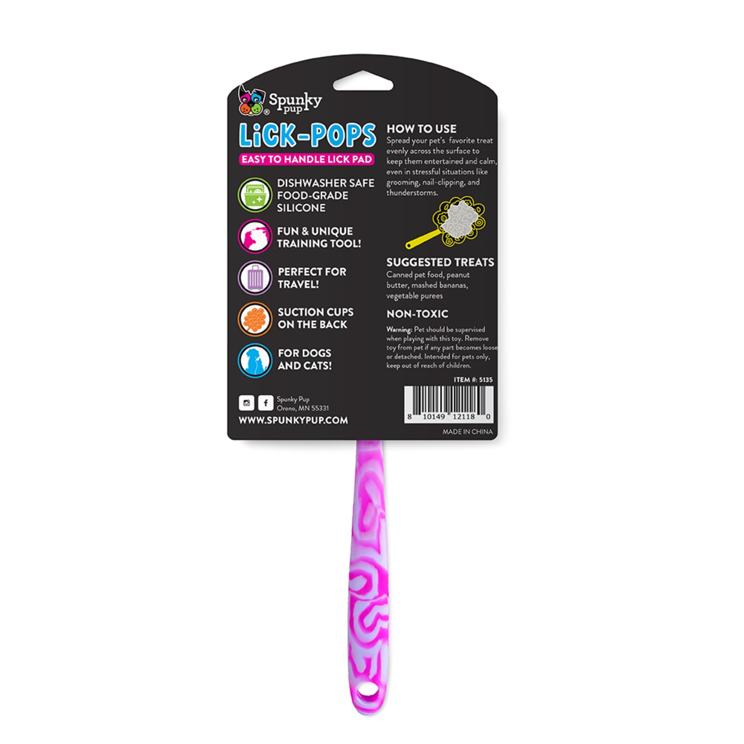 Spunky Pup Lick Pop Pad, Tree, 7-15/16in x 5-7/16in, Pink/Purple - Image 3