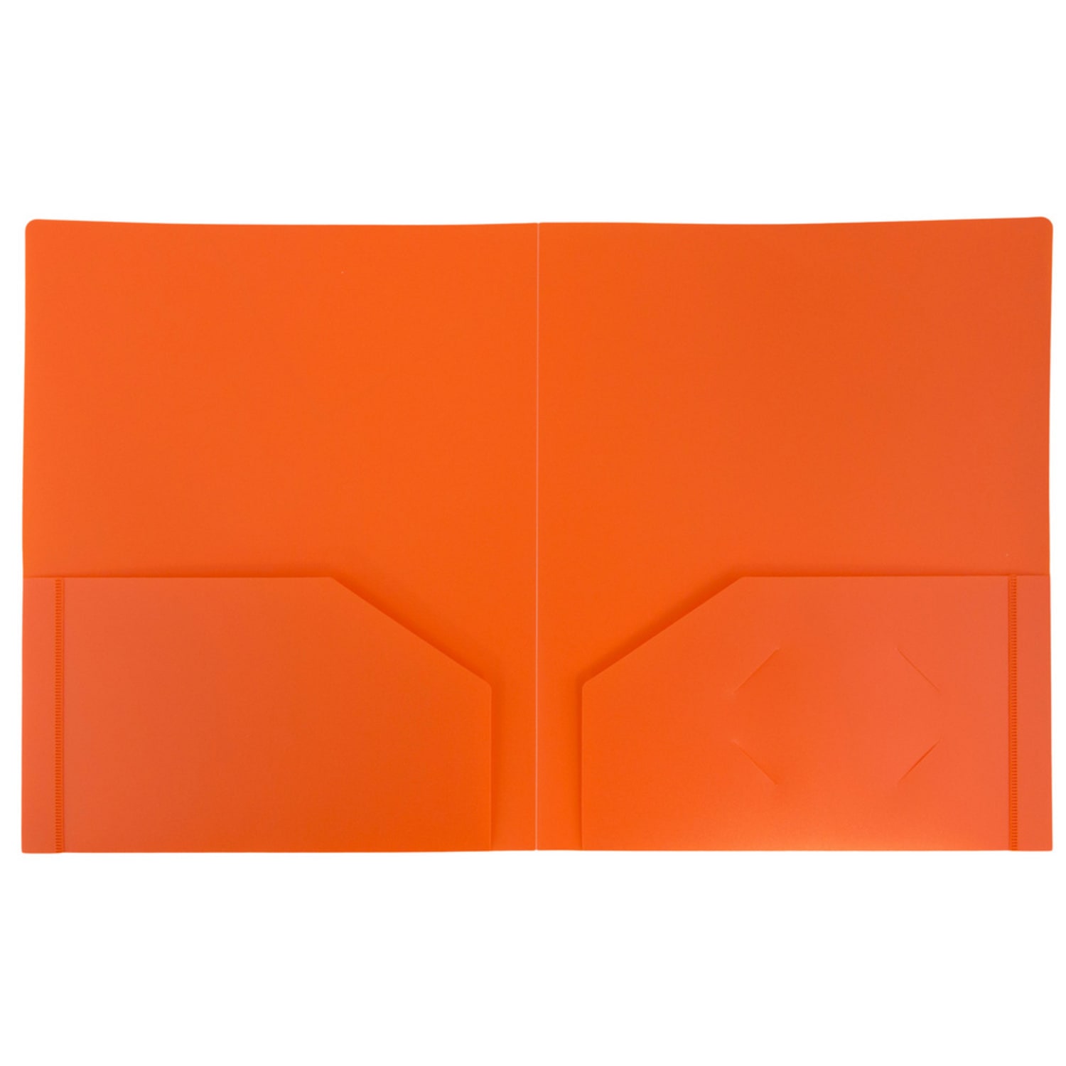 JAM Paper Plastic 2-Pocket School POP Folders, 9 1/2in x 11 1/2in, Orange, Pack Of 6 - Image 3
