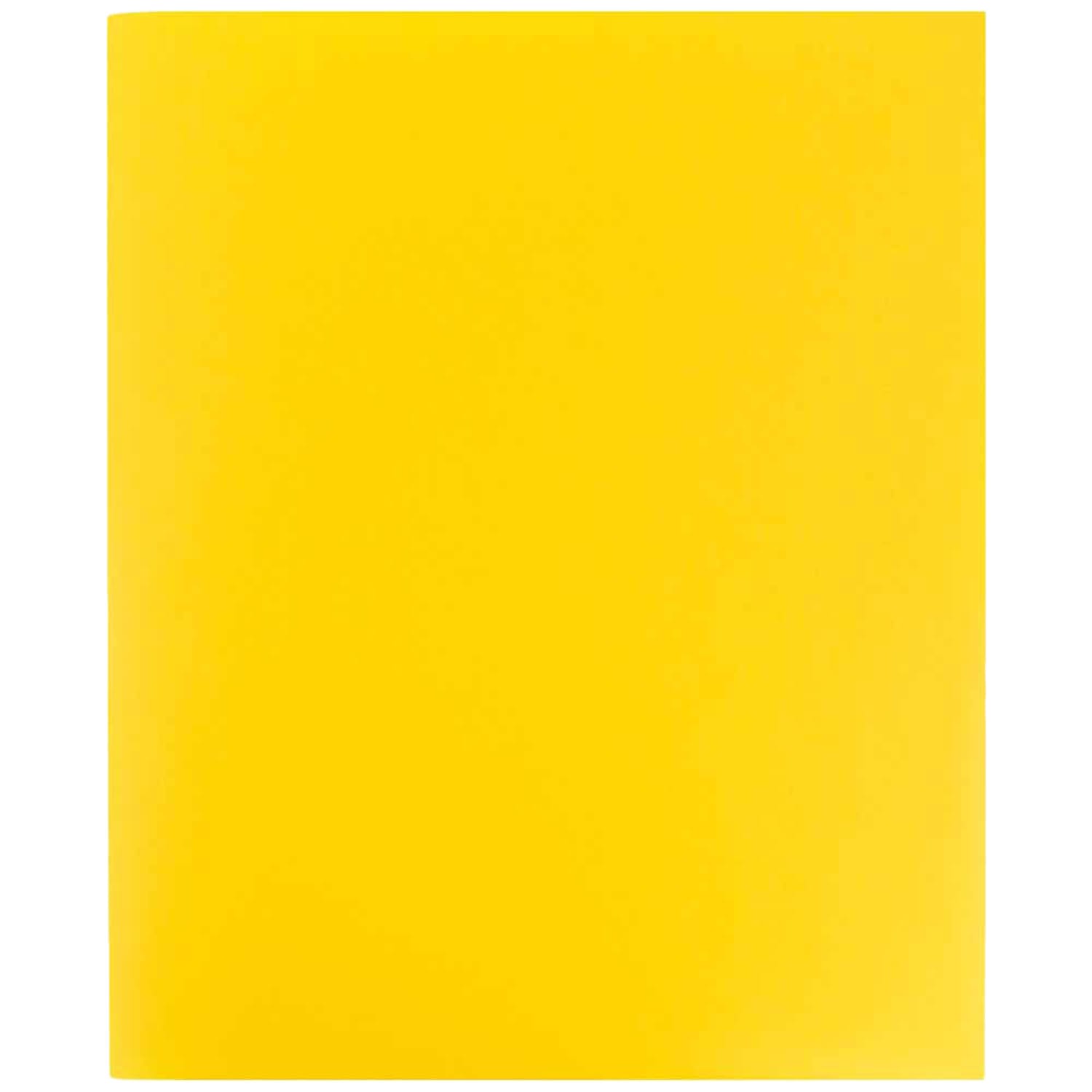 JAM Paper Heavy Duty Plastic Two Pocket Presentation Folders, 9 1/2in x 11 1/2in, Yellow, Pack Of 6 - Image 5