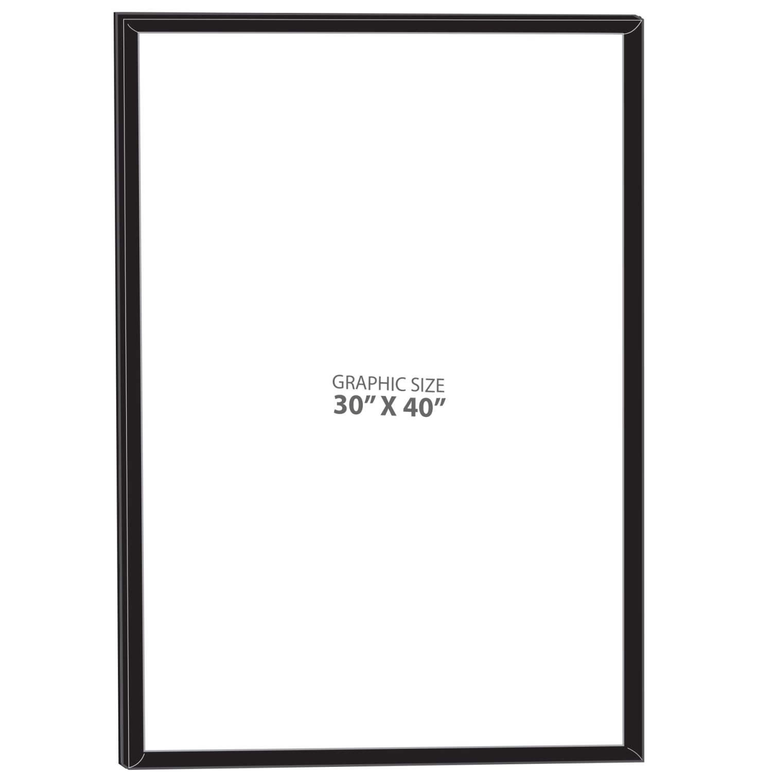 Azar Displays Wall Mount Snap Poster Plastic Vertical/Horizontal Frame, 40inH x 30inW x 3/4inD, Black - Image 3