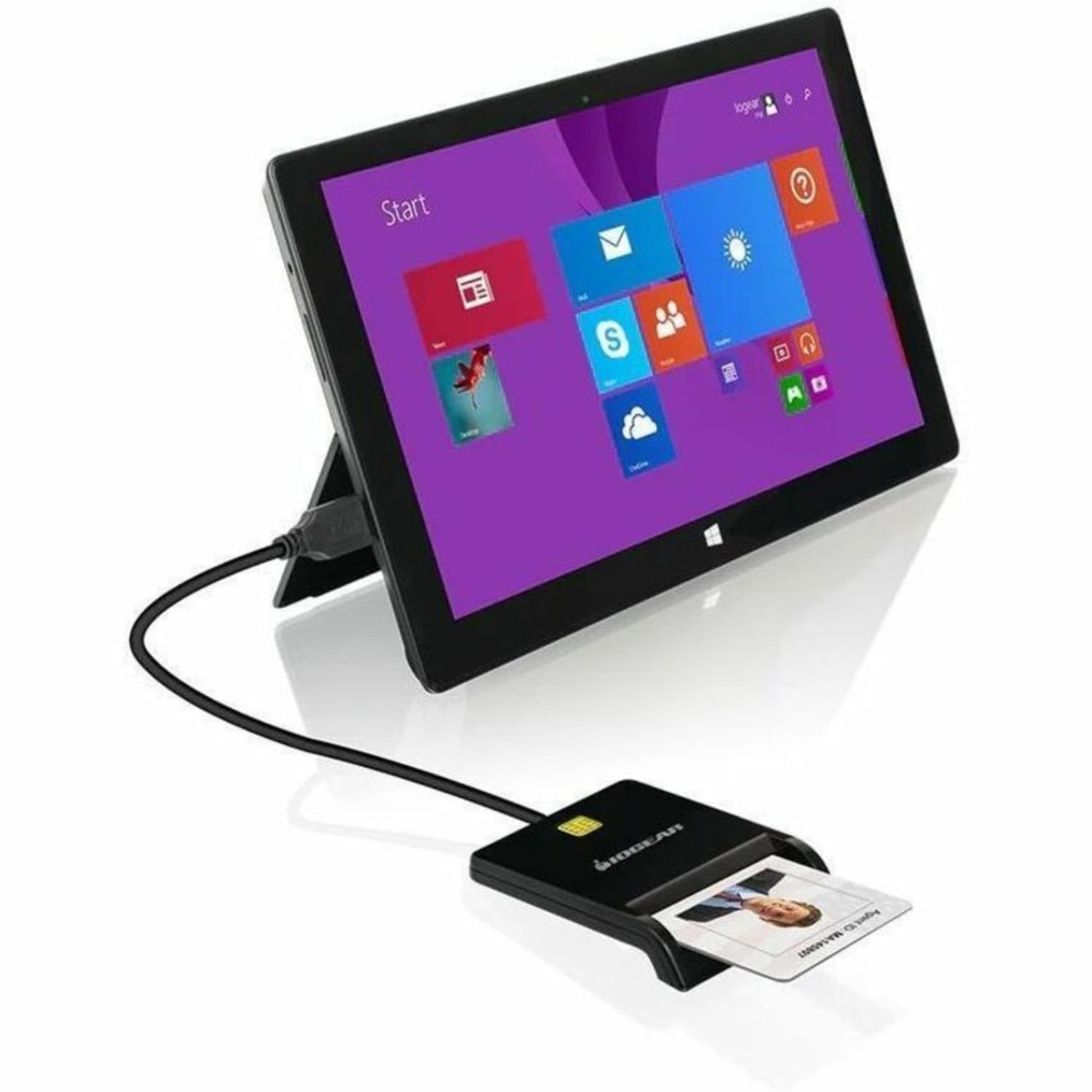 IOGEAR USB Smart Card Reader (Non-TAA) - Contact - Cable - USB 2.0 - Black - Image 5
