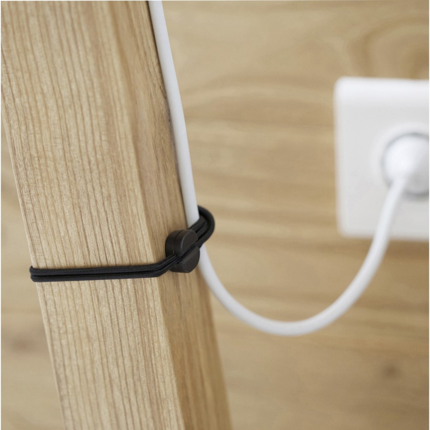 Bluelounge Pixi Reusable Ties - Cable Tie - Black Gray - 8 / Pack - Image 3