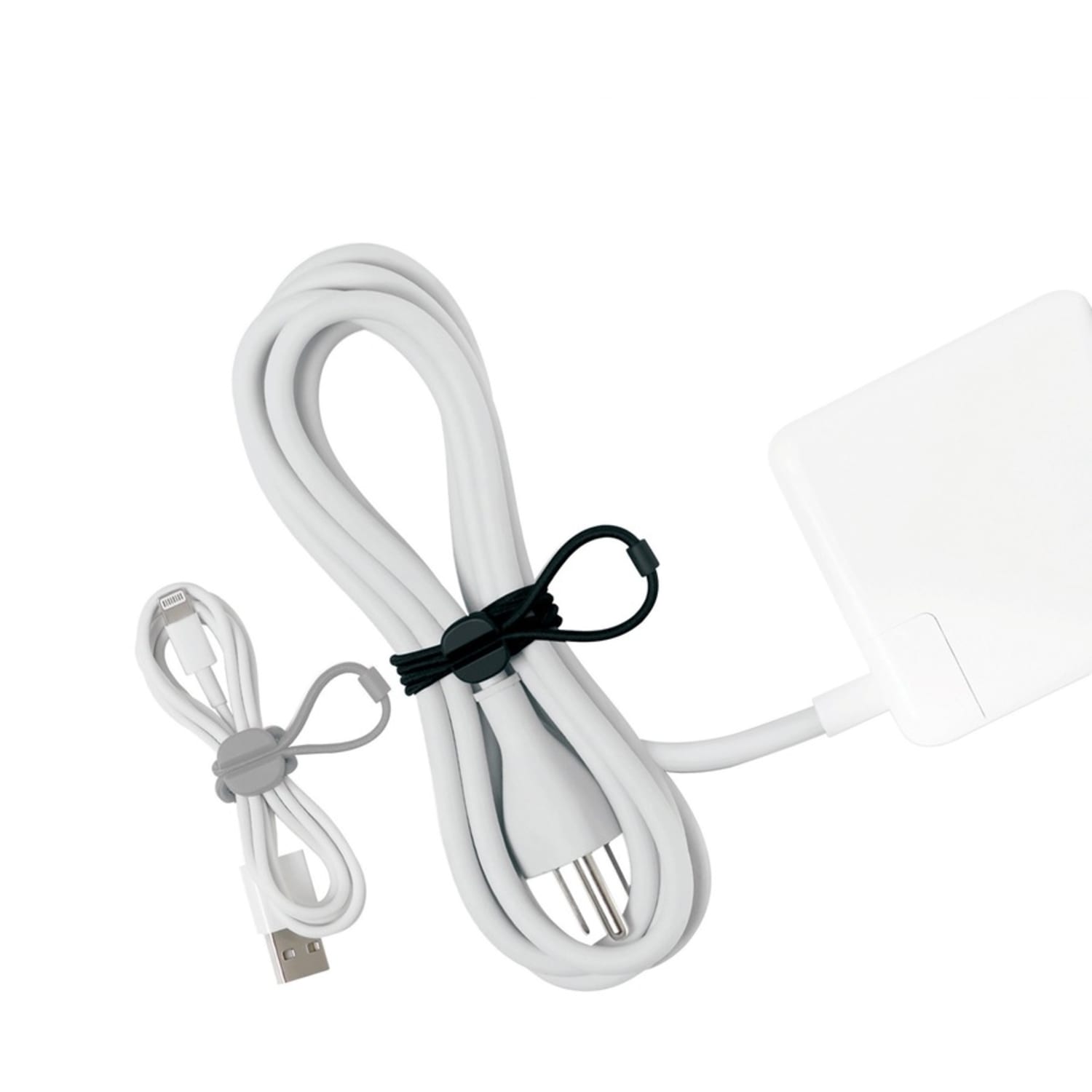 Bluelounge Pixi Reusable Ties - Cable Tie - Black Gray - 8 / Pack - Image 5
