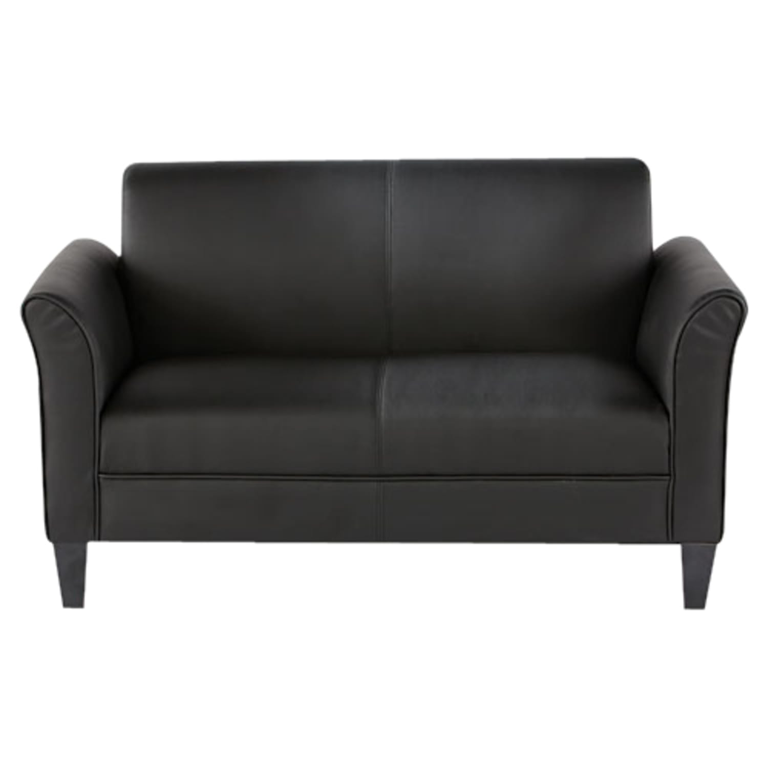 Alera 2Cushion Loveseat 4213in Seat Width Wood Black Frame 555in x 315in x 32in Overall Dimension Leather Black Seat Hardwood Back PopularChairscom Alera 2 Cushion Loveseat 4213in Seat Width Wood Black Frame 555in x 315in x 32in Overall Dimension Leather Black Seat Hardwood Back PopularChairscom