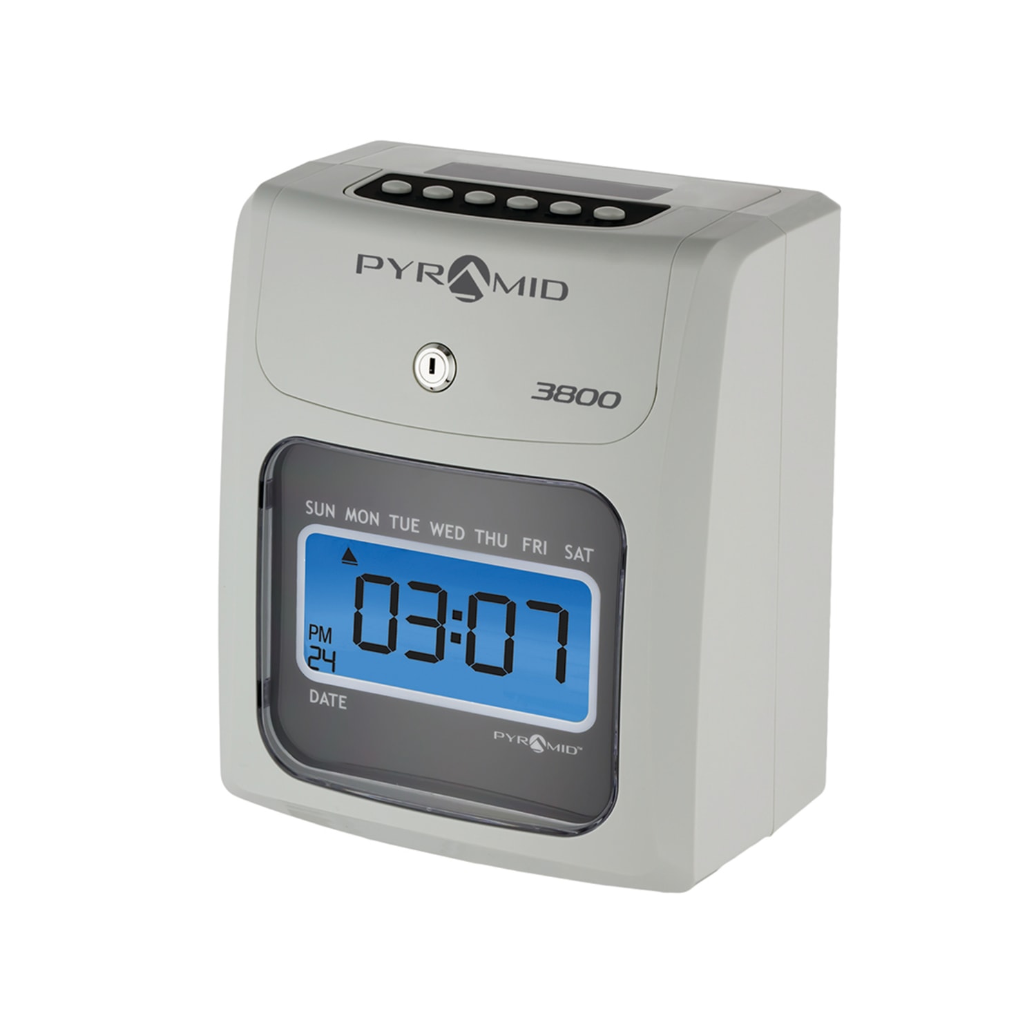Pyramid Time Systems - Model 3800 Auto Totaling Time Clock, Electronic Time Punch Clock for Small Business, Bundle Includes: 50 Time Cards, 1 Ink Ribbon and 2 Security Keys - Image 4