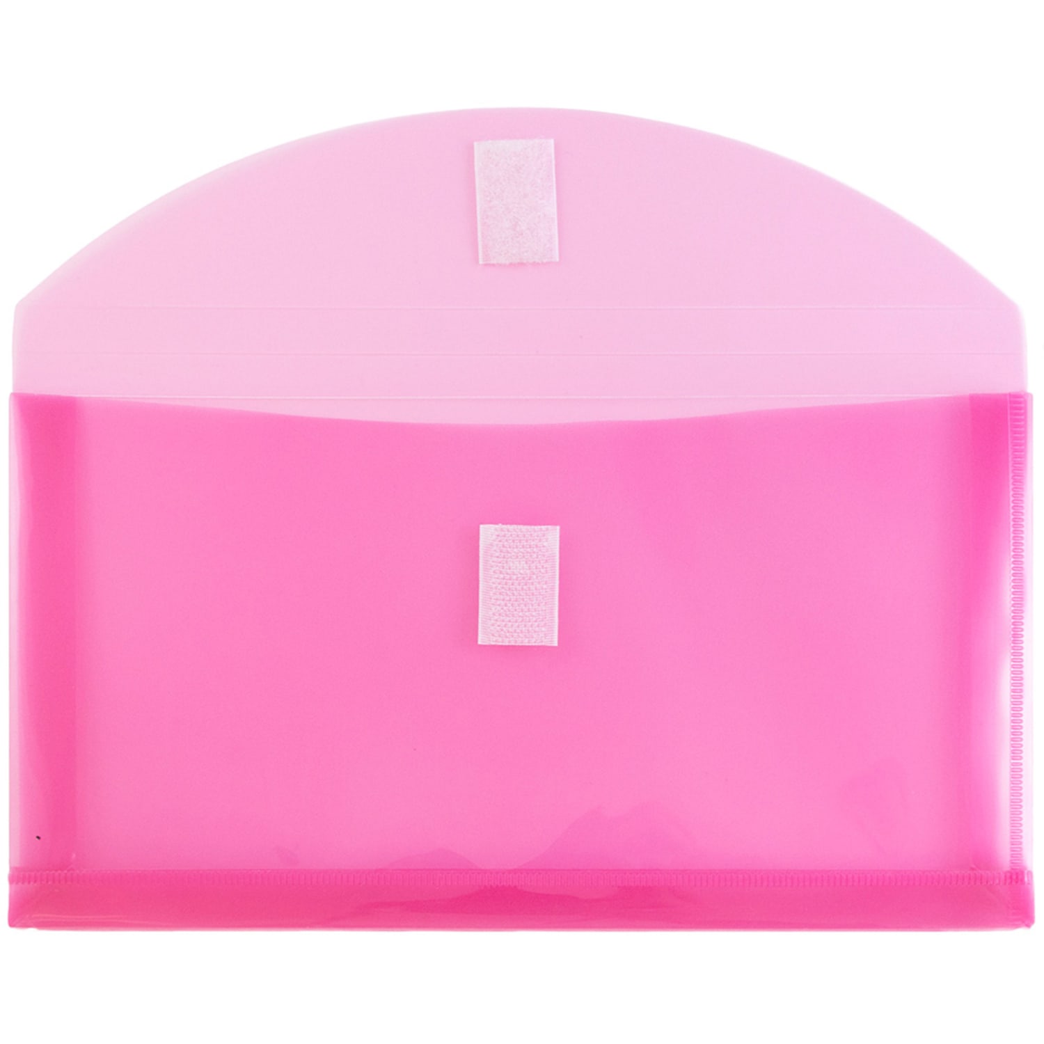 JAM Paper Plastic Booklet Envelopes, #10, Hook-And-Loop Closure, Fuchsia Pink, Pack Of 12 - Image 3