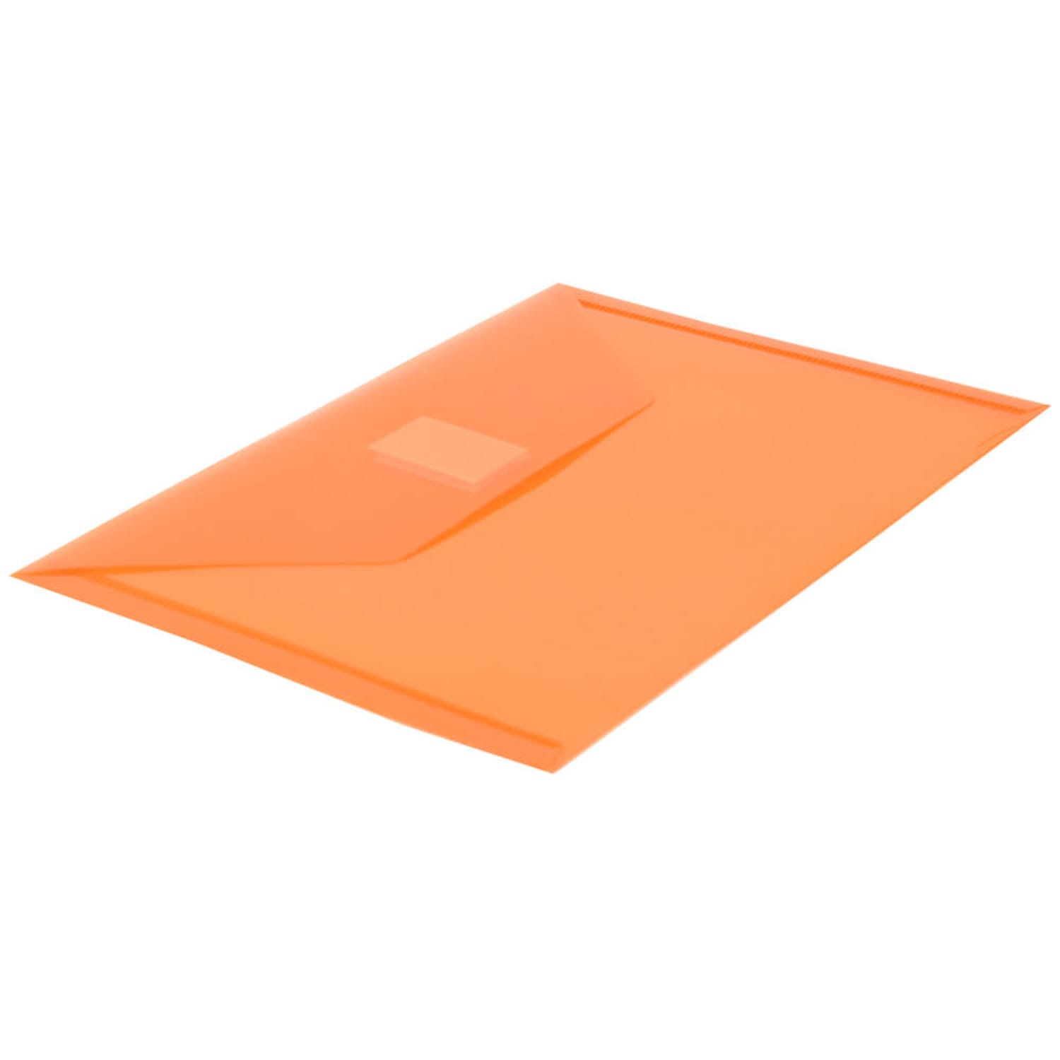 JAM Paper Plastic Booklet Envelopes With Hook-And-Loop Fastener, 5 1/2in x 7 1/2in, Gummed Seal, Orange, Pack Of 12 - Image 3