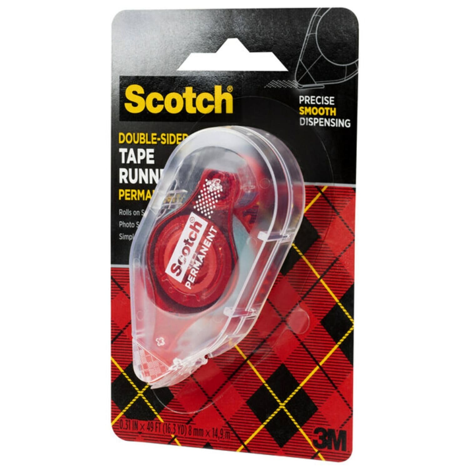Scotch Double-Sided Tape Runner, Clear, 1/3in x 588in - Image 4