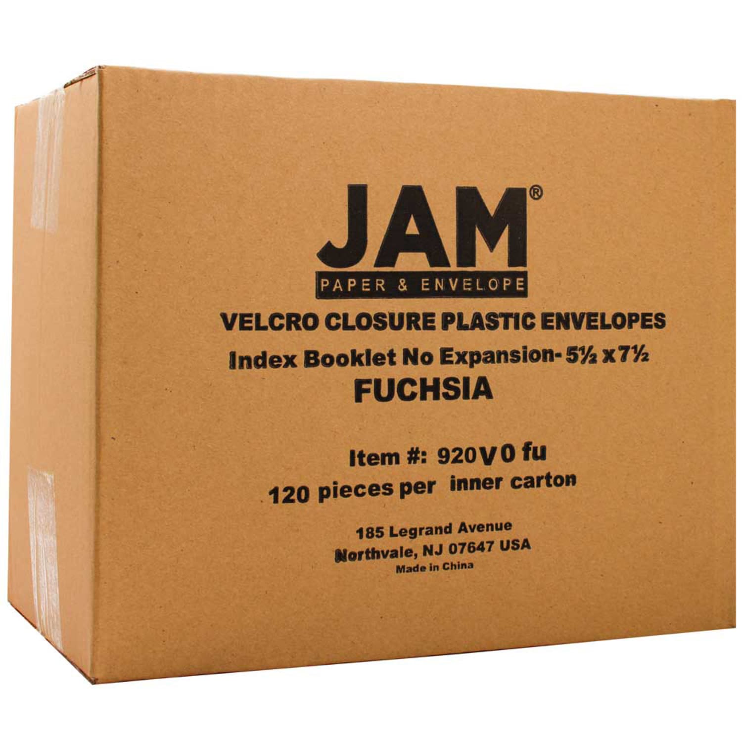 JAM Paper Plastic Booklet Envelopes With Hook-And-Loop Fastener, 5 1/2in x 7 1/2in, Gummed Seal, Fuchsia Pink, Pack Of 12 - Image 5