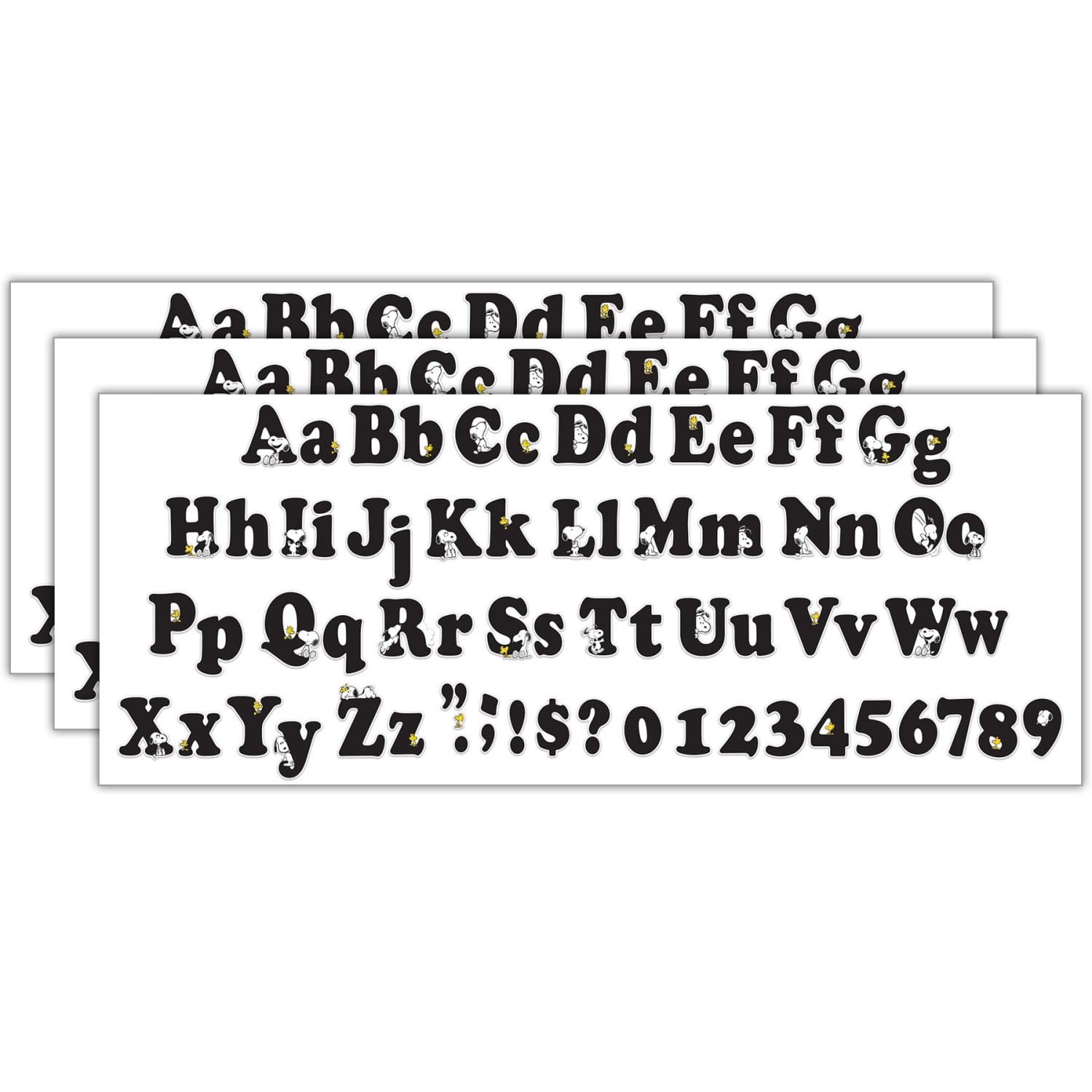 Eureka 4in Deco Letters, Peanuts, 210 Letters Per Pack, Set Of 3 Packs