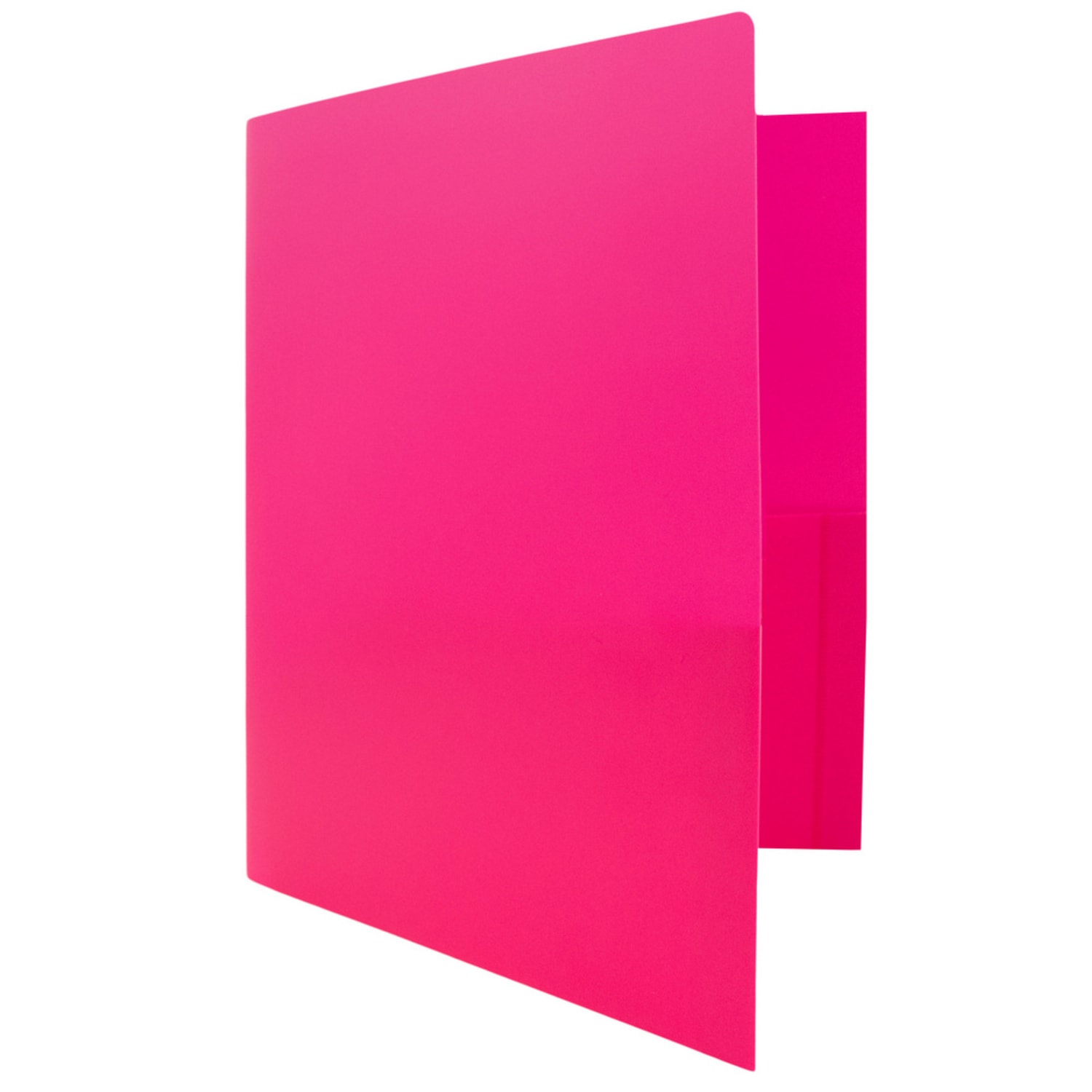 JAM Paper Heavy-Duty 2-Pocket Plastic Presentation Folders, 9in x 12in, Fuchsia Pink, Pack Of 6 - Image 6